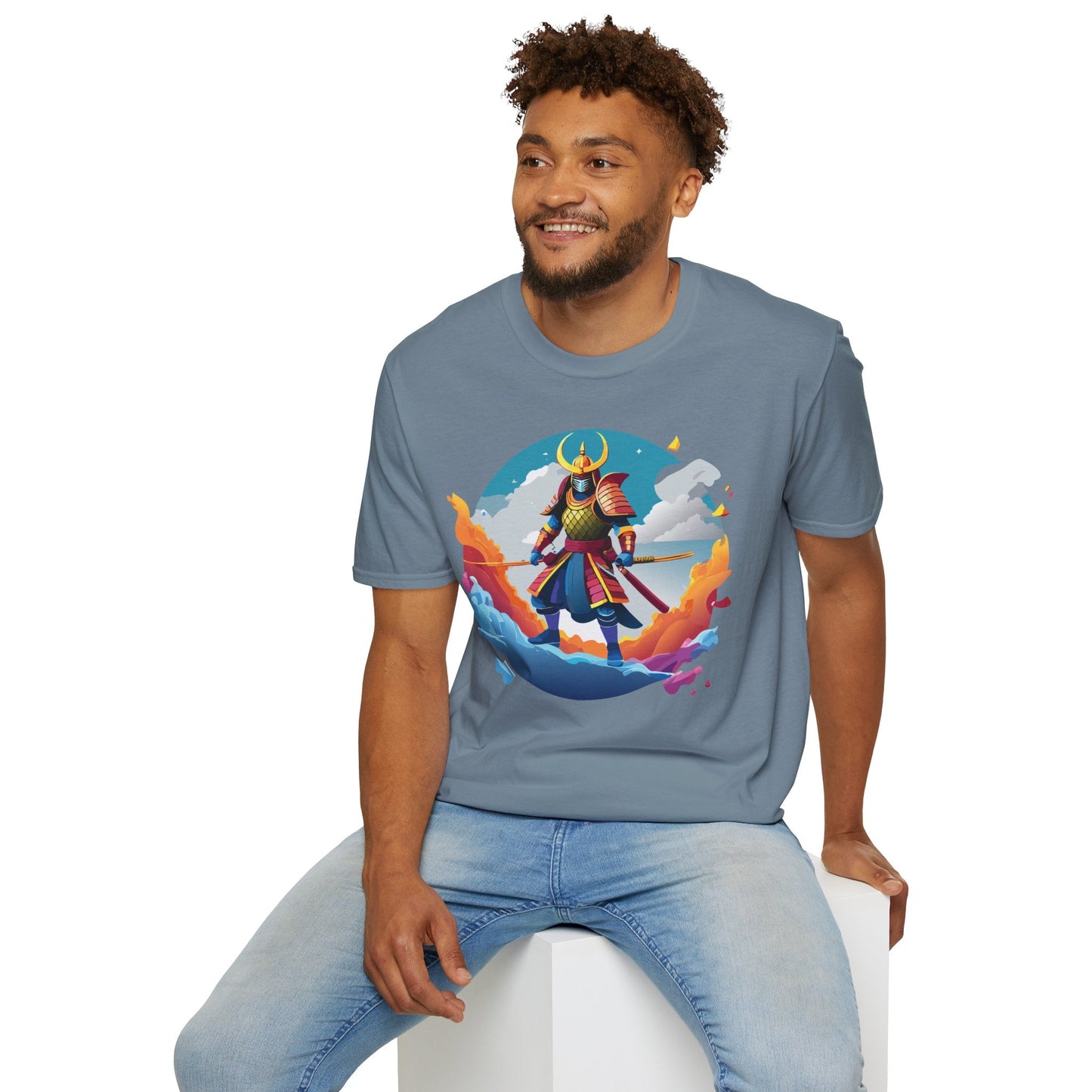 Samurai Shirt Unisex Gildan Softstyle 64000 Tee 100 Percent Ring Spun Cotton Lightweight