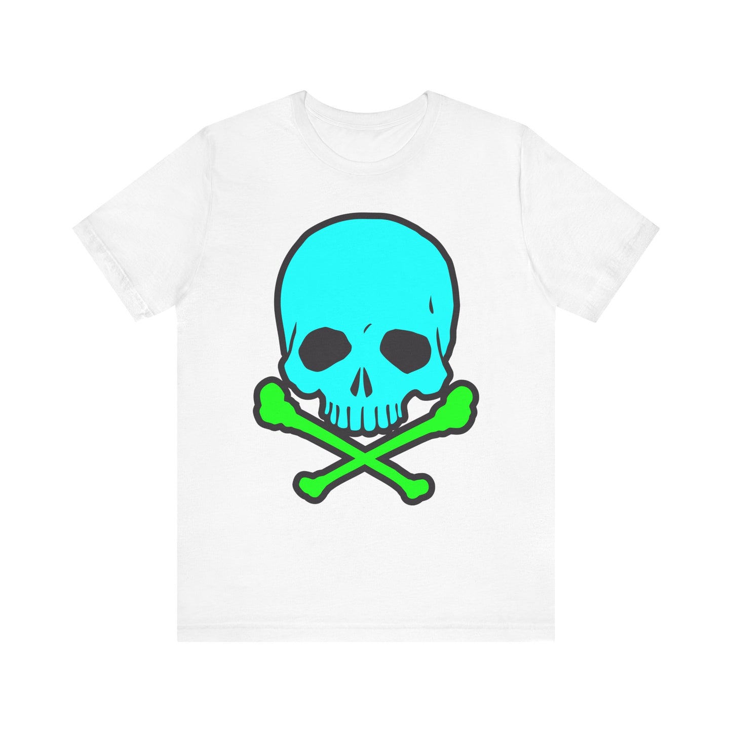 Blue Skull Graphic Design Tee, Skull Shirt, Vintage Tees, Art Design T-Shirt, Vintage Graphic Tee, Art Shirts with Skulls
