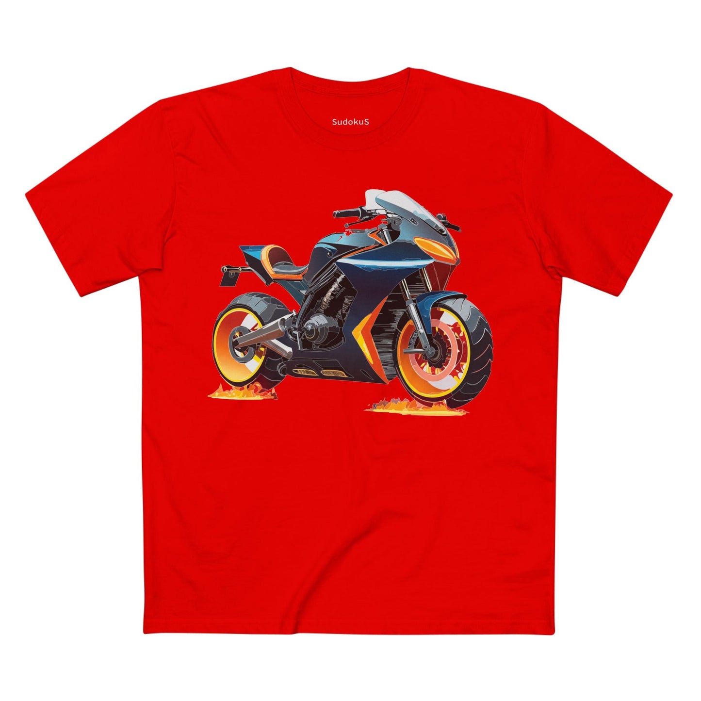 Moto Bike Graphic Unisex 100 Cotton Staple Tee 25