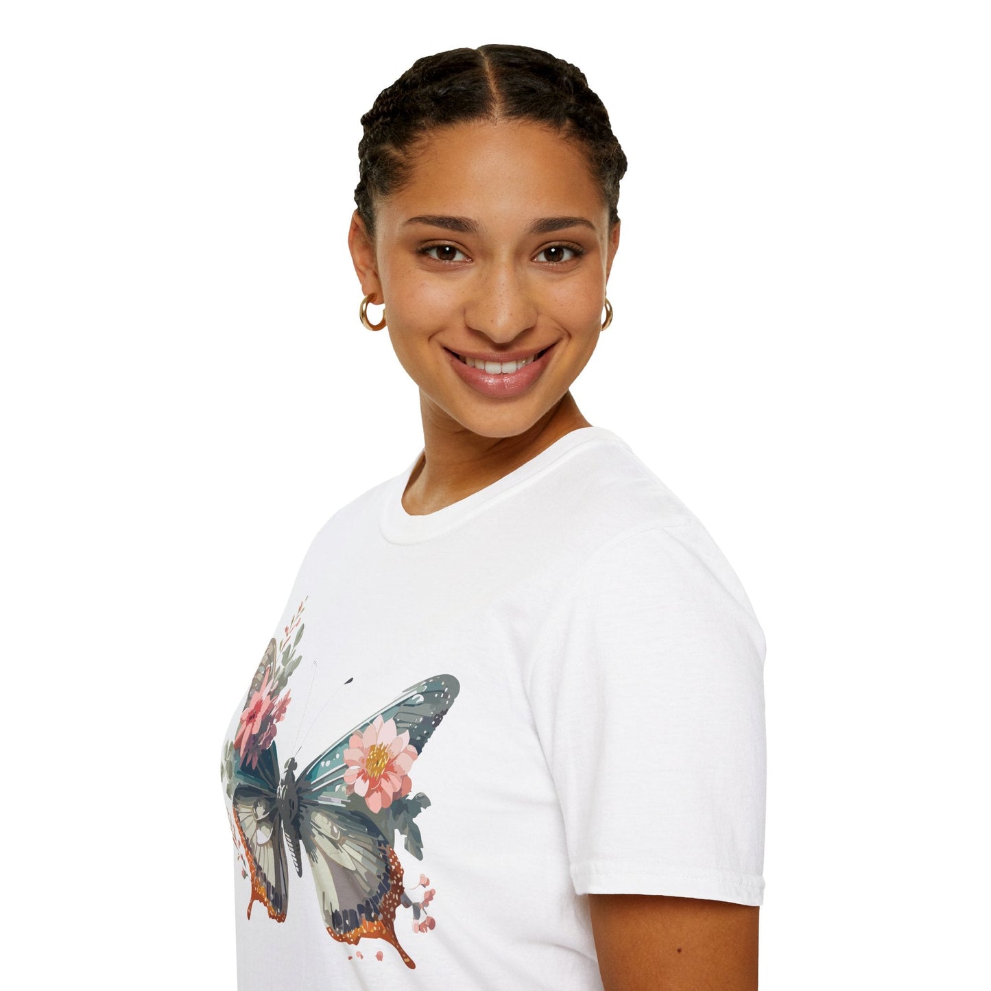 Butterfly Shirt Unisex Softstyle T Shirt Gildan 64000 Lightweight Ring Spun Cotton Monarch Design