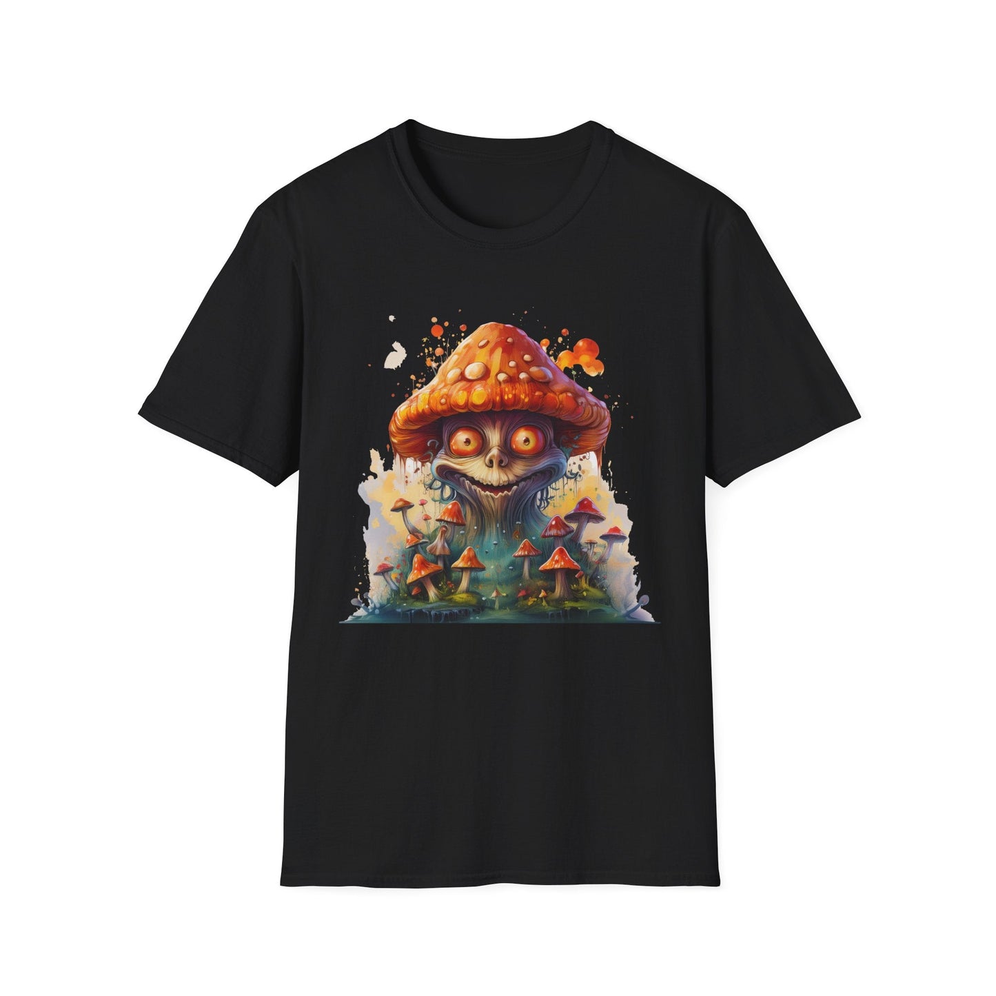 Funny Mashroom Tee Shirt Unisex Softstyle Cotton Art Design with Fungus Graphic Artwork Theme