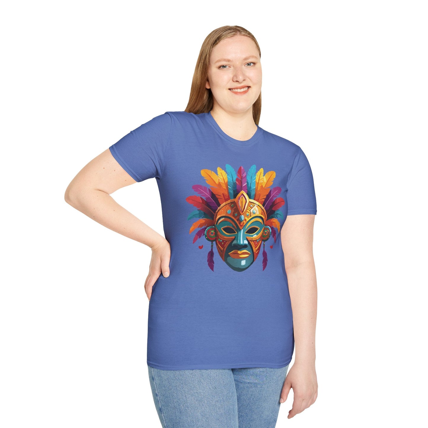 Mask Graphic Unisex Cotton Masquerade Design Artwork Tee 7