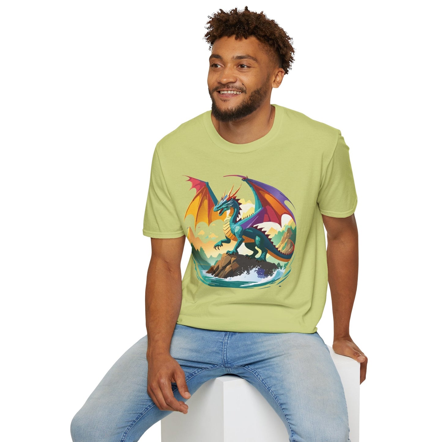 Dragon T Shirt Unisex Dragon Shirt Animal Design Softstyle Tee 100 Percent Cotton