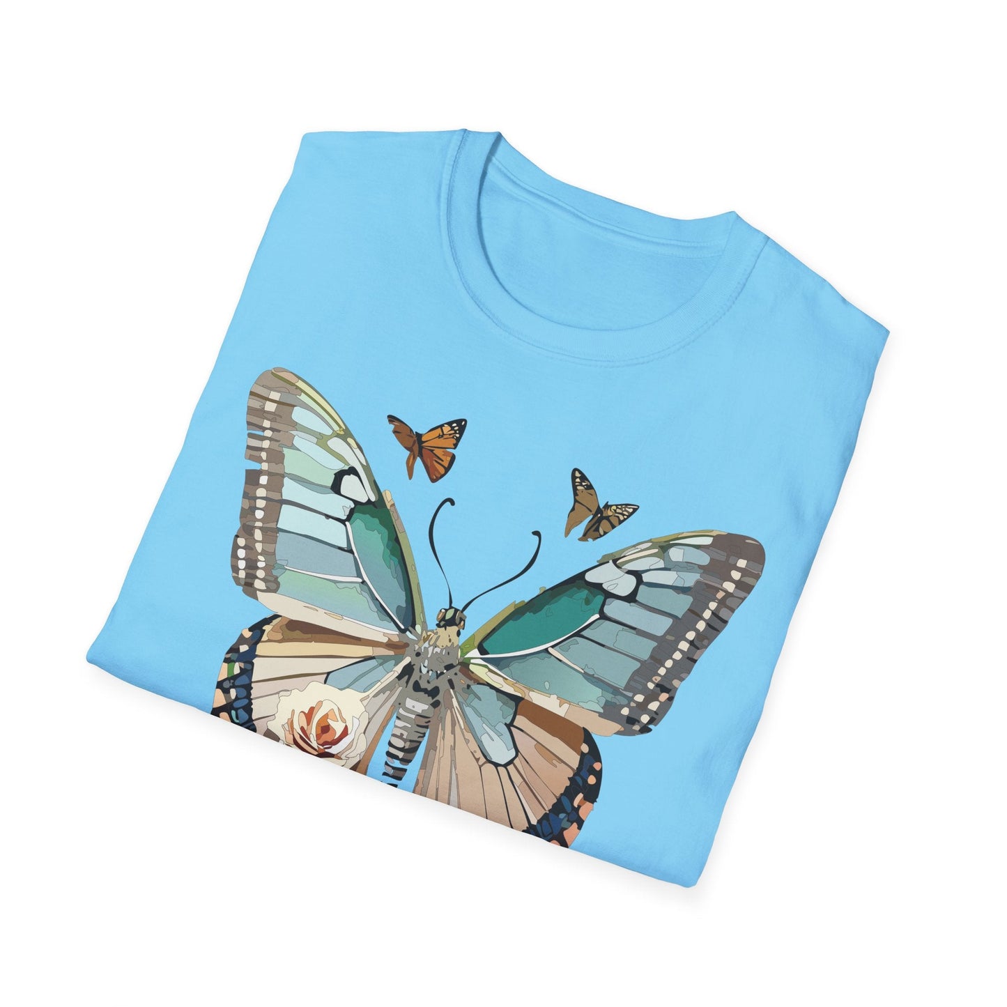 Butterfly Shirt Unisex T Shirt Monarch Print Softstyle Premium Gildan 64000 Cotton Tee