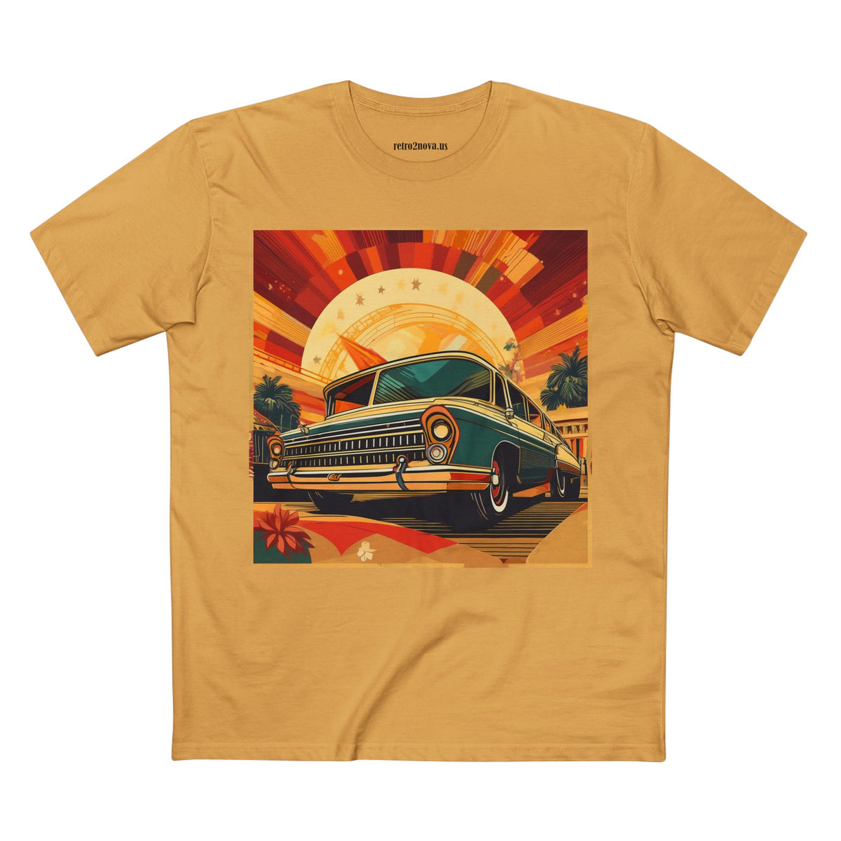 Retro Car Vintage Graphic Tee Staple Unisex 100 Cotton Tee Shirt - RC-17