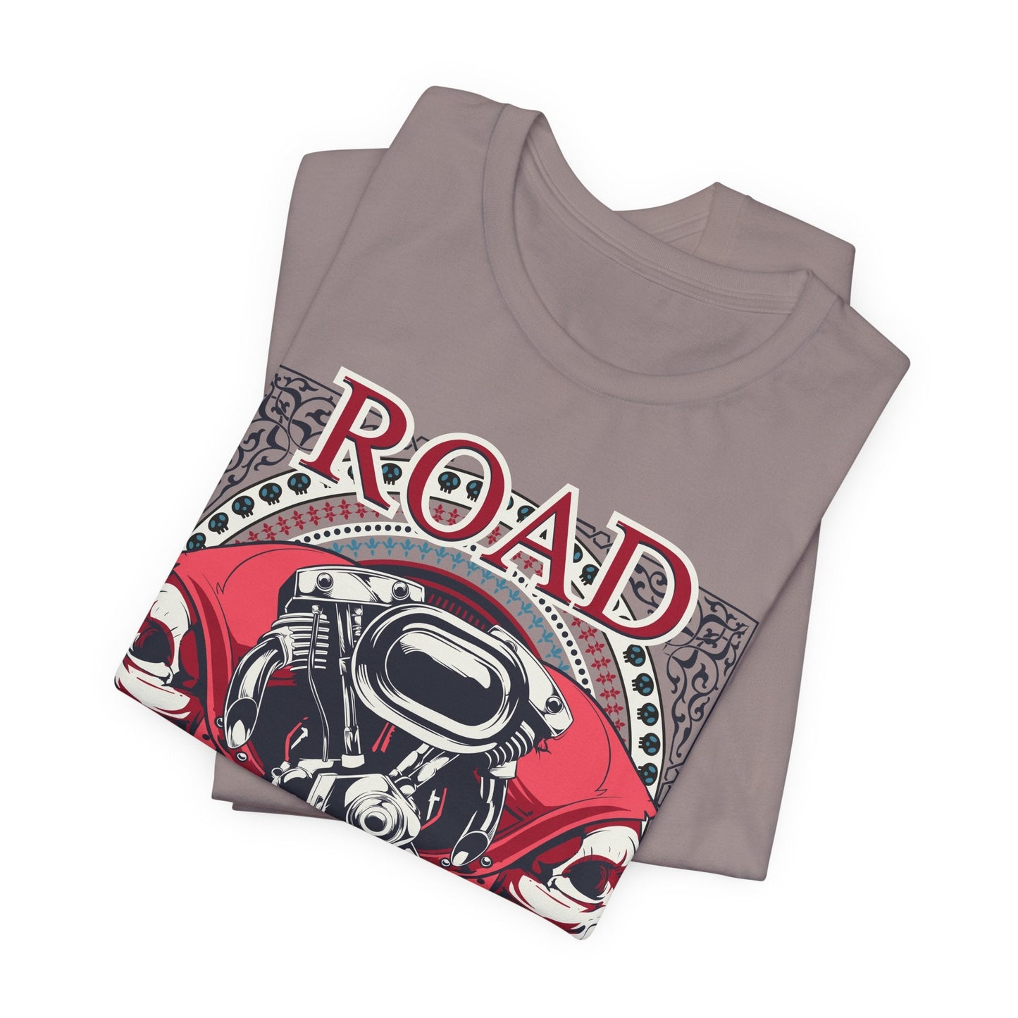 Dark Road Motorcycle Helmet Skull Tee Biker graphic t-shirt G-1