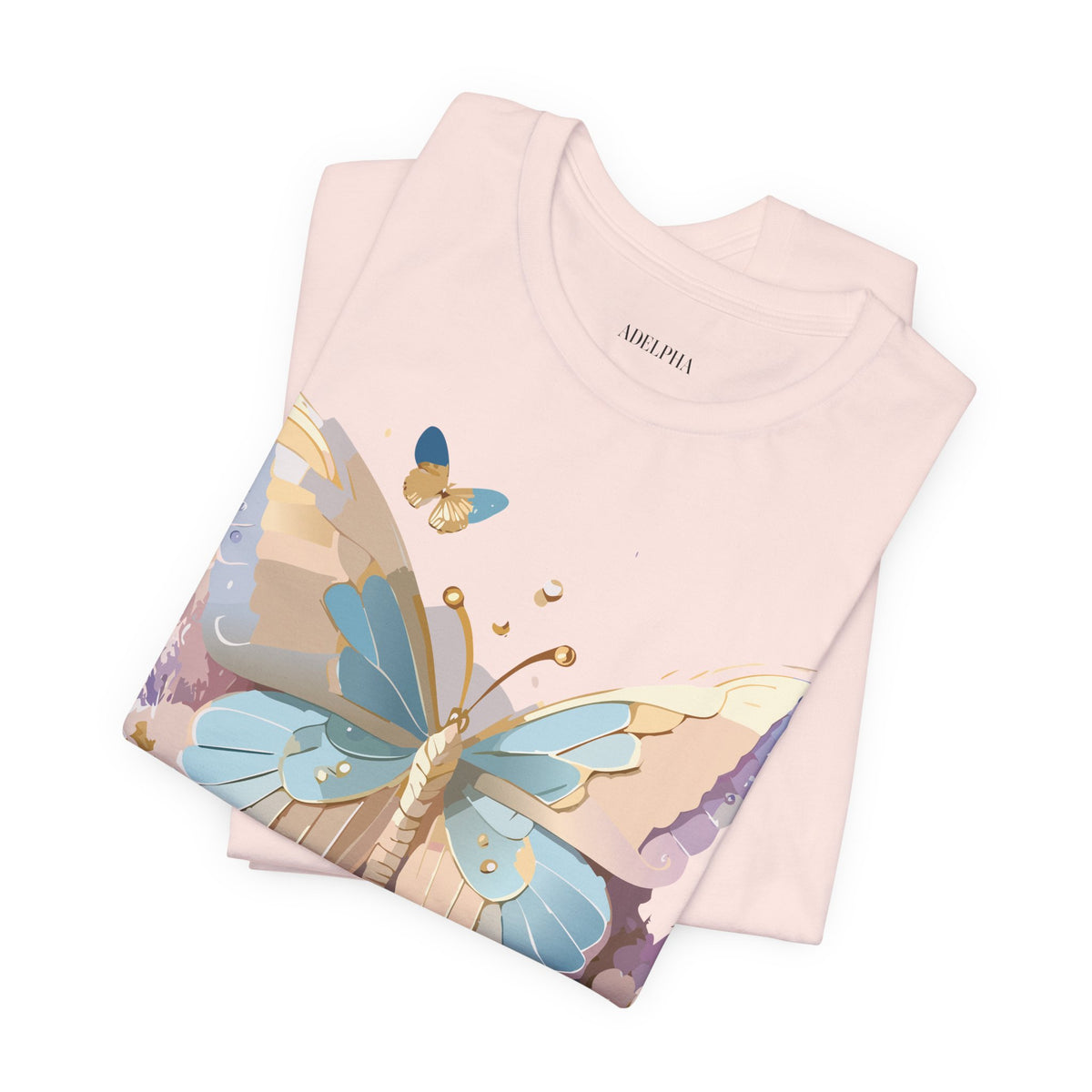 Butterfly Graphic Unisex Cotton Bella+Canvas Tee with Art Design n05