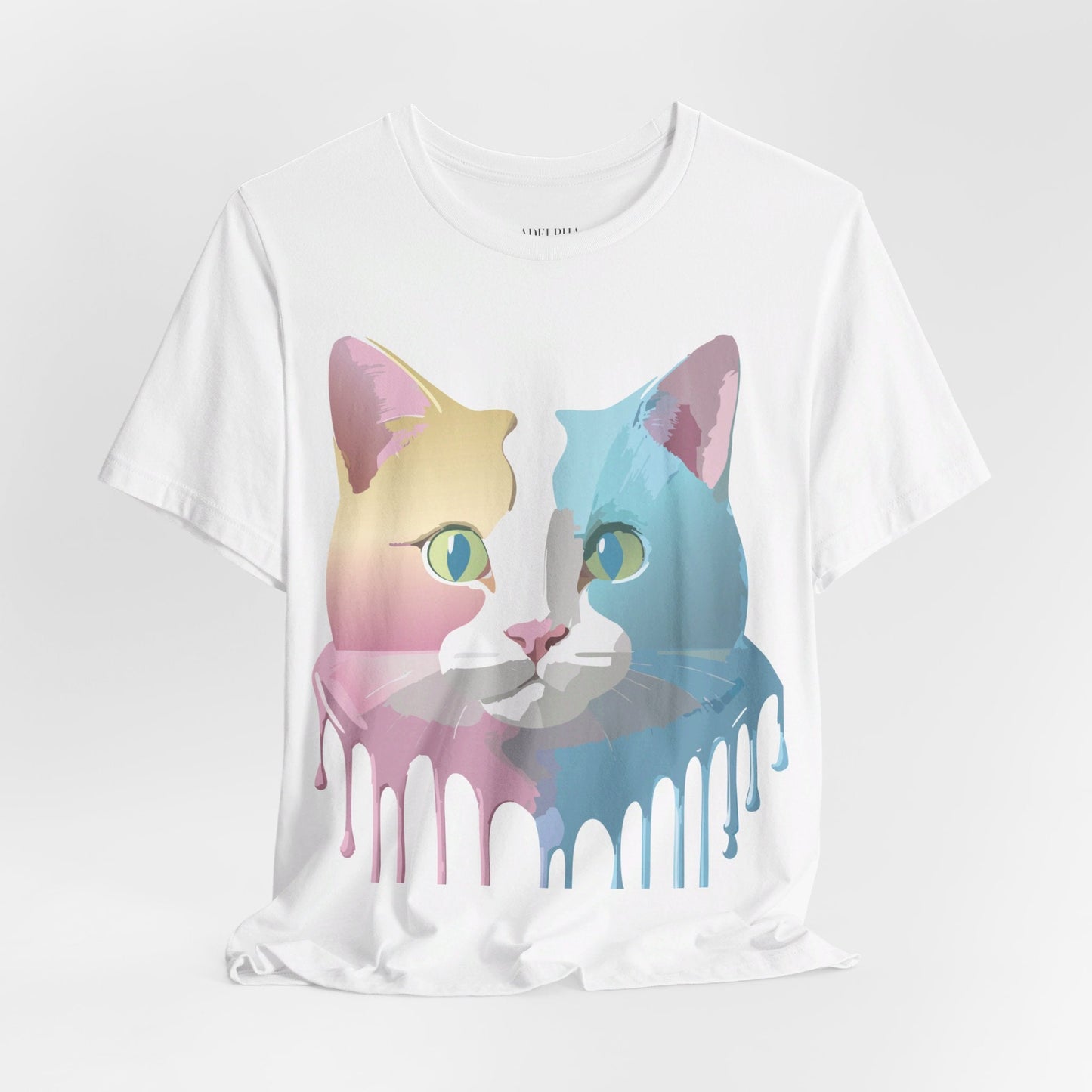 Cat Graphic Tee Unisex Short Sleeve Shirt Vintage Style Adelpha