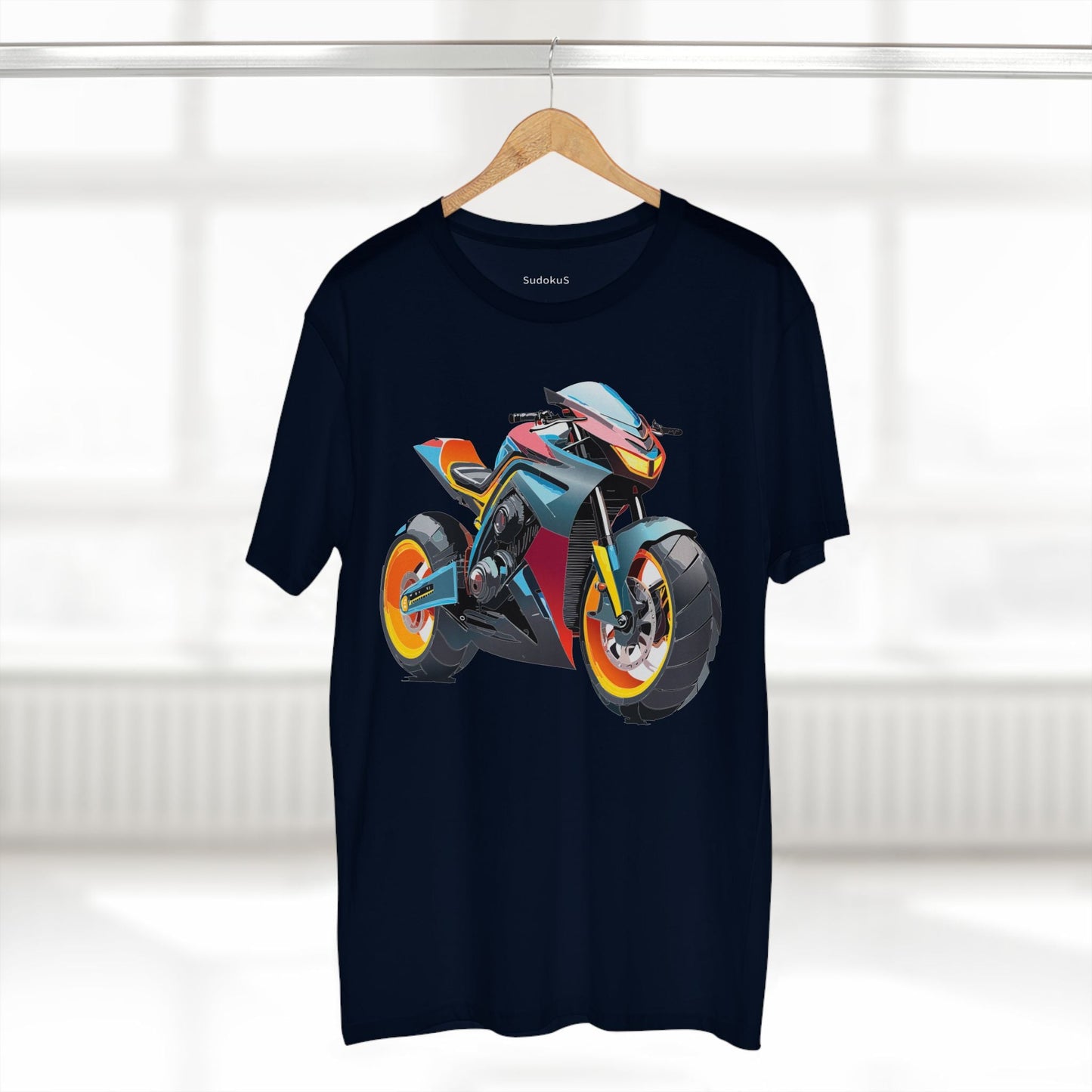 Moto Bike Graphic Unisex 100 Cotton Staple Tee 33