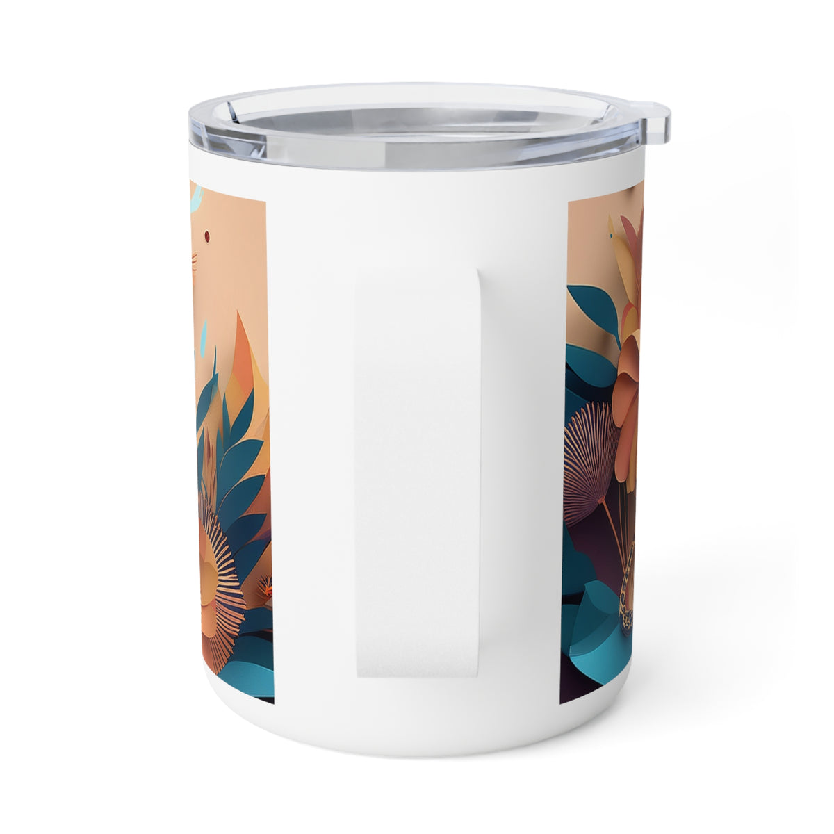 35 Art Design Insulated Coffee Mug Clear Lid 10oz Insulated Coffee Mug 10oz