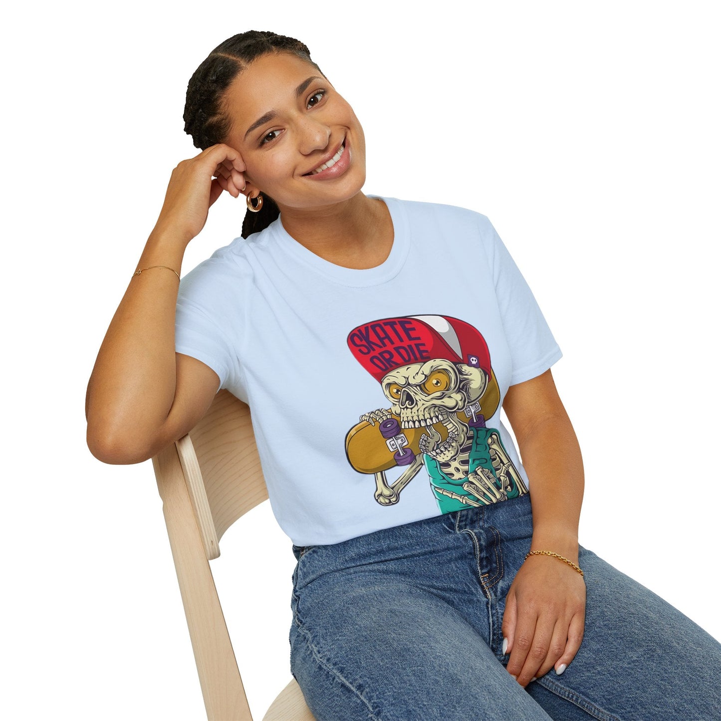 Skull T Shirt Skeleton Tee Unisex Softstyle Cotton Gildan 64000 Graphic Tee For Everyday Wear