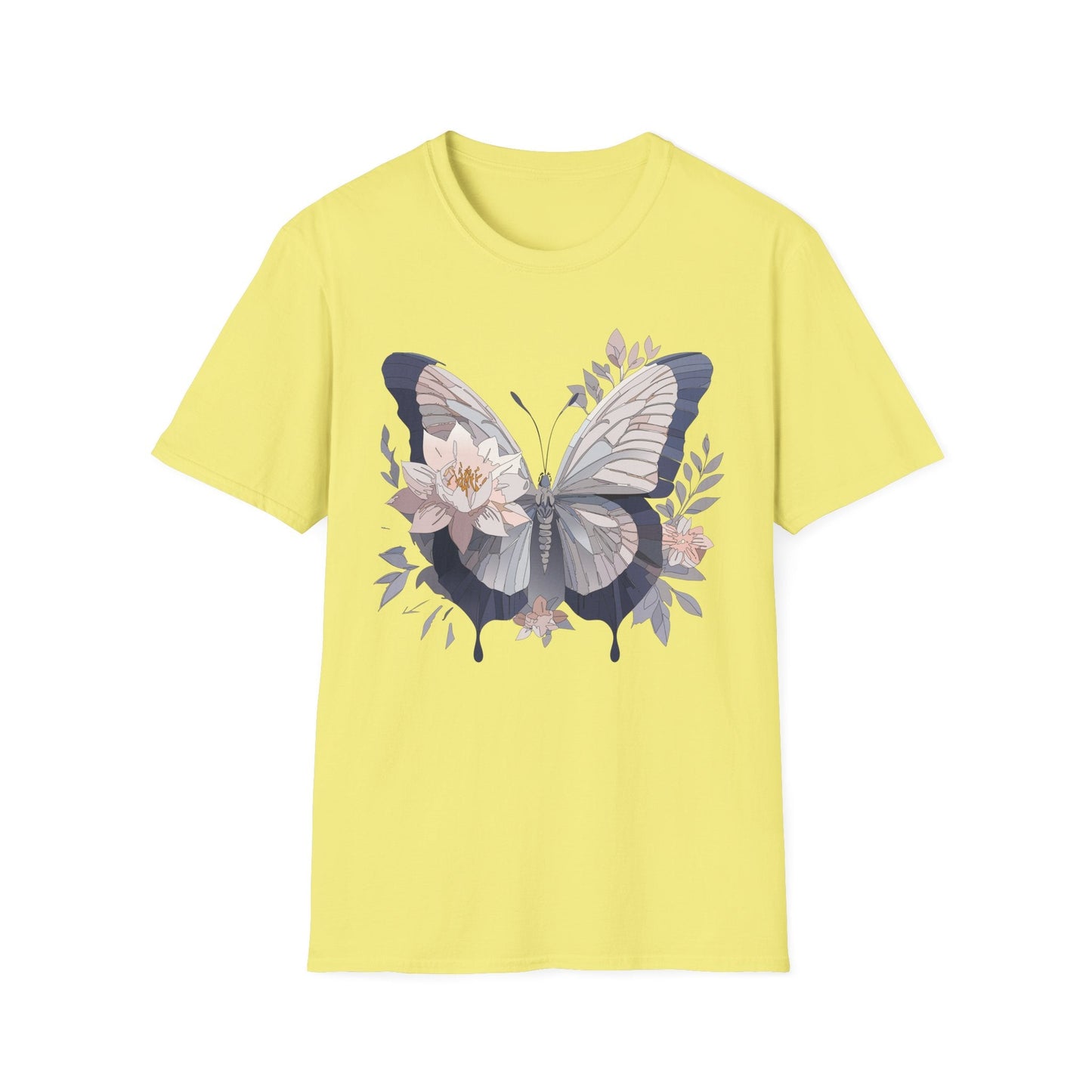 Butterfly T Shirt Unisex Monarch Print Softstyle Cotton Tee for Everyday Comfort
