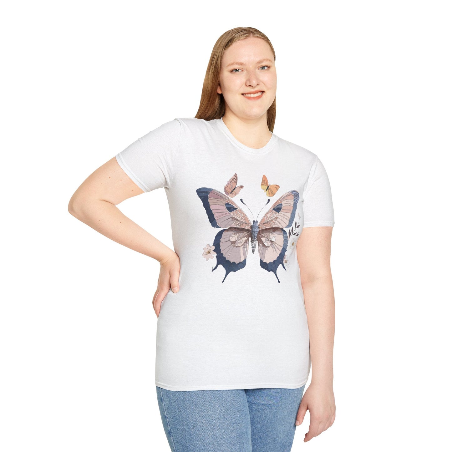 Butterfly Shirt Unisex T Shirt Monarch Print Gildan Softstyle 64000 Cotton Tee Quality