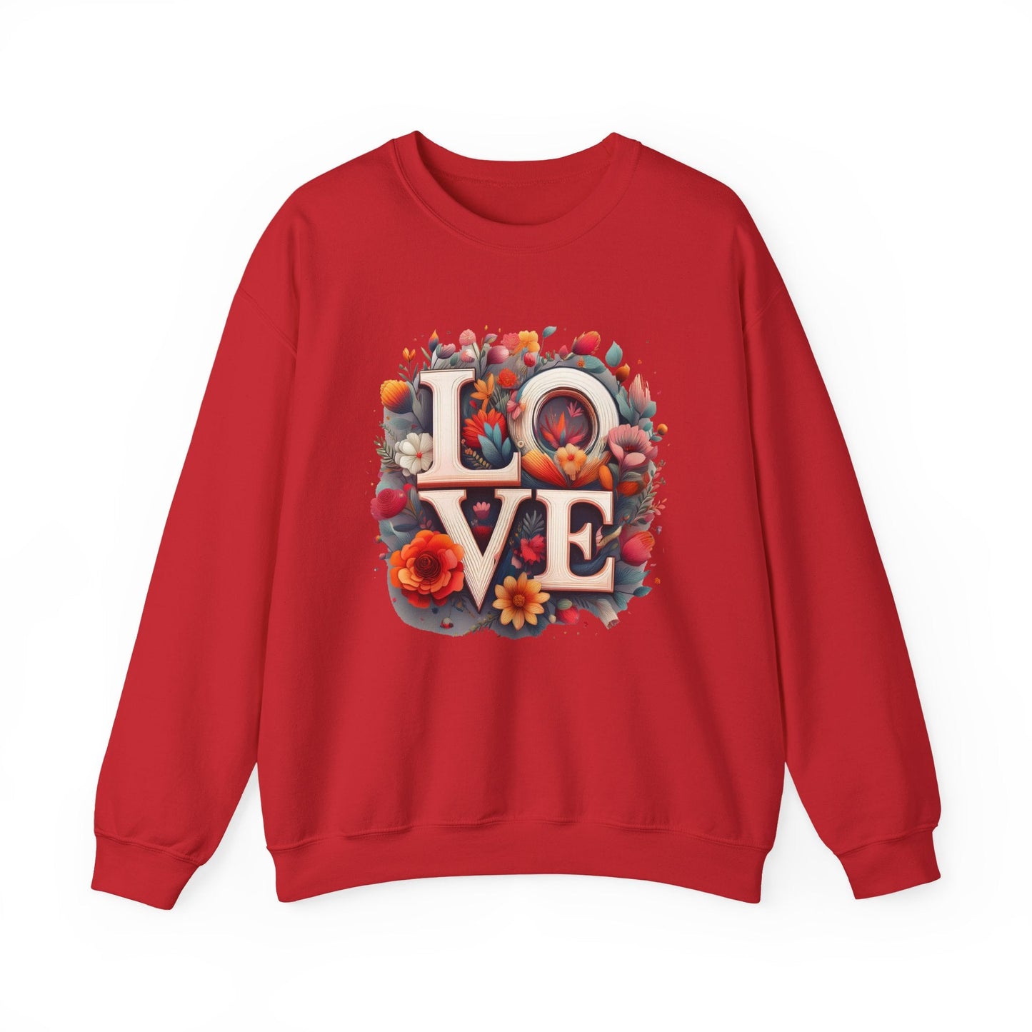 Floral Love Valentines Day Sweatshirt Unisex Crewneck Love Flower Gift Idea Cozy Everyday Wear