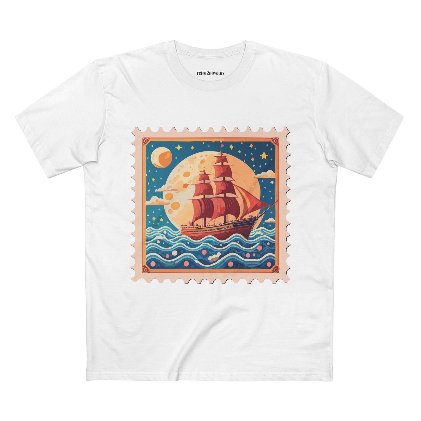 Stamp Shirt Postage Stamp Shirt Unisex Premium Cotton Tee Retro2Nova Original Art Design
