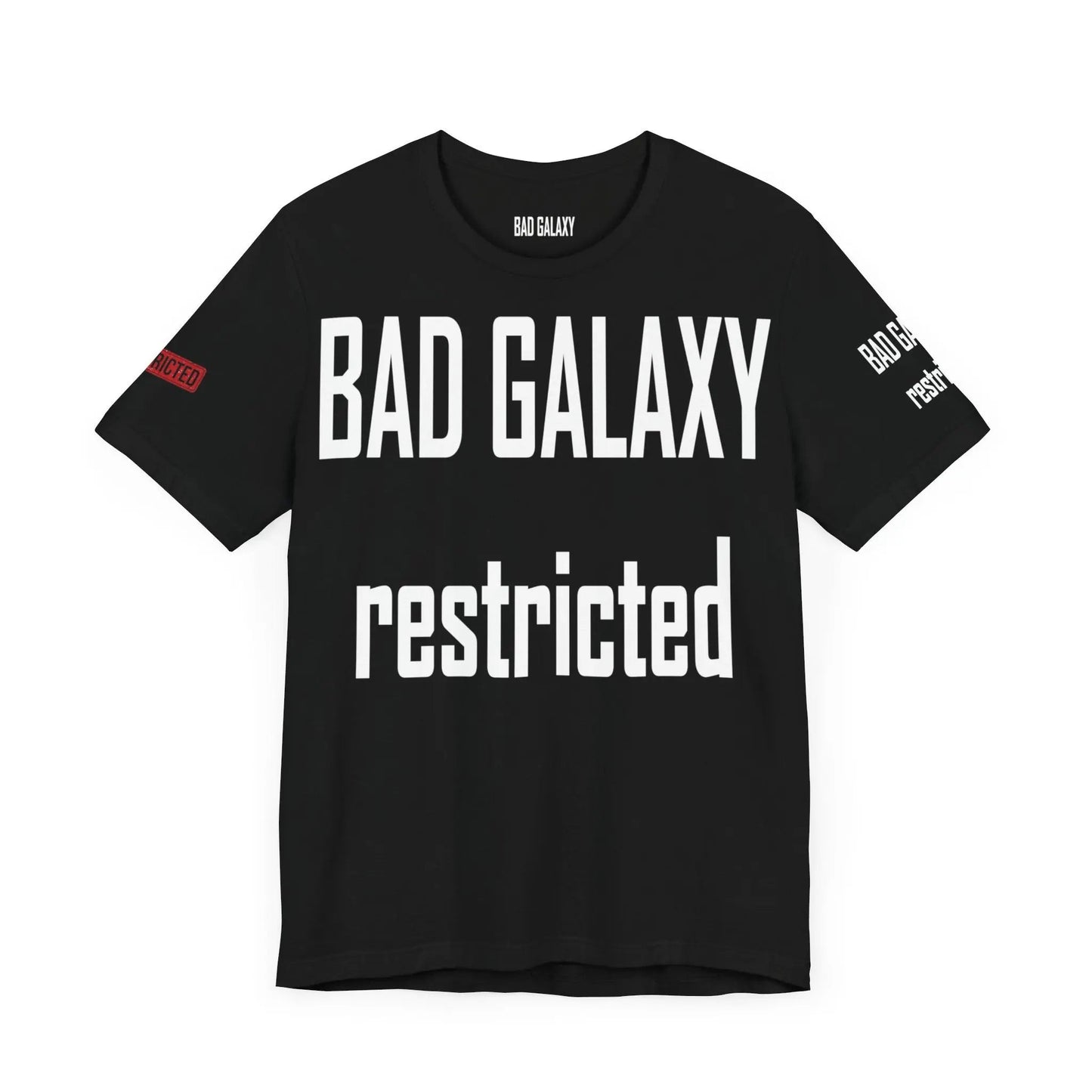 Bad Galaxy Tee Shirt With Red Stamp Made To Order Lightweight 100 Percent Cotton Free Shipping