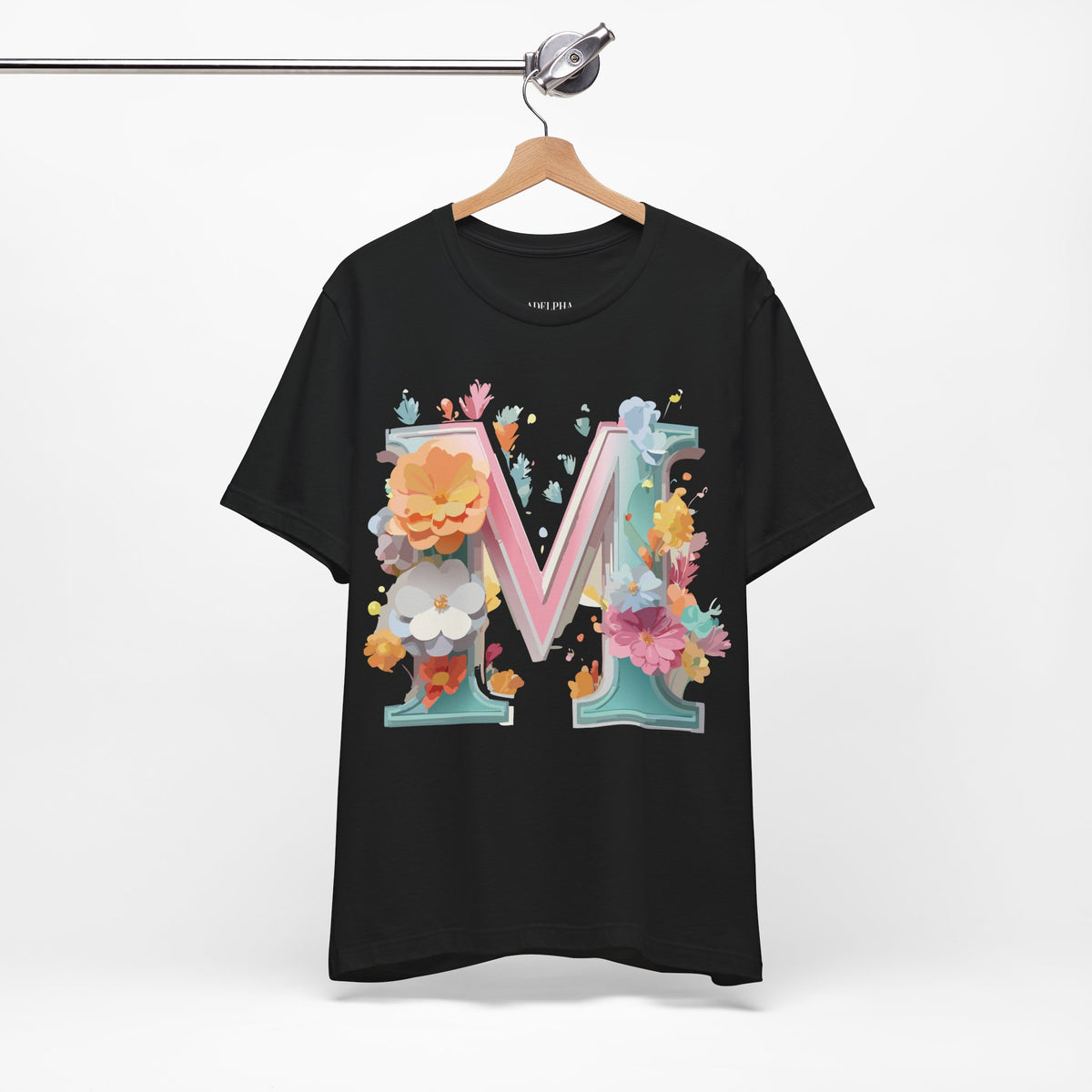 Letter M Graphic Unisex Cotton Bella+Canvas Tee with Art Letter Design