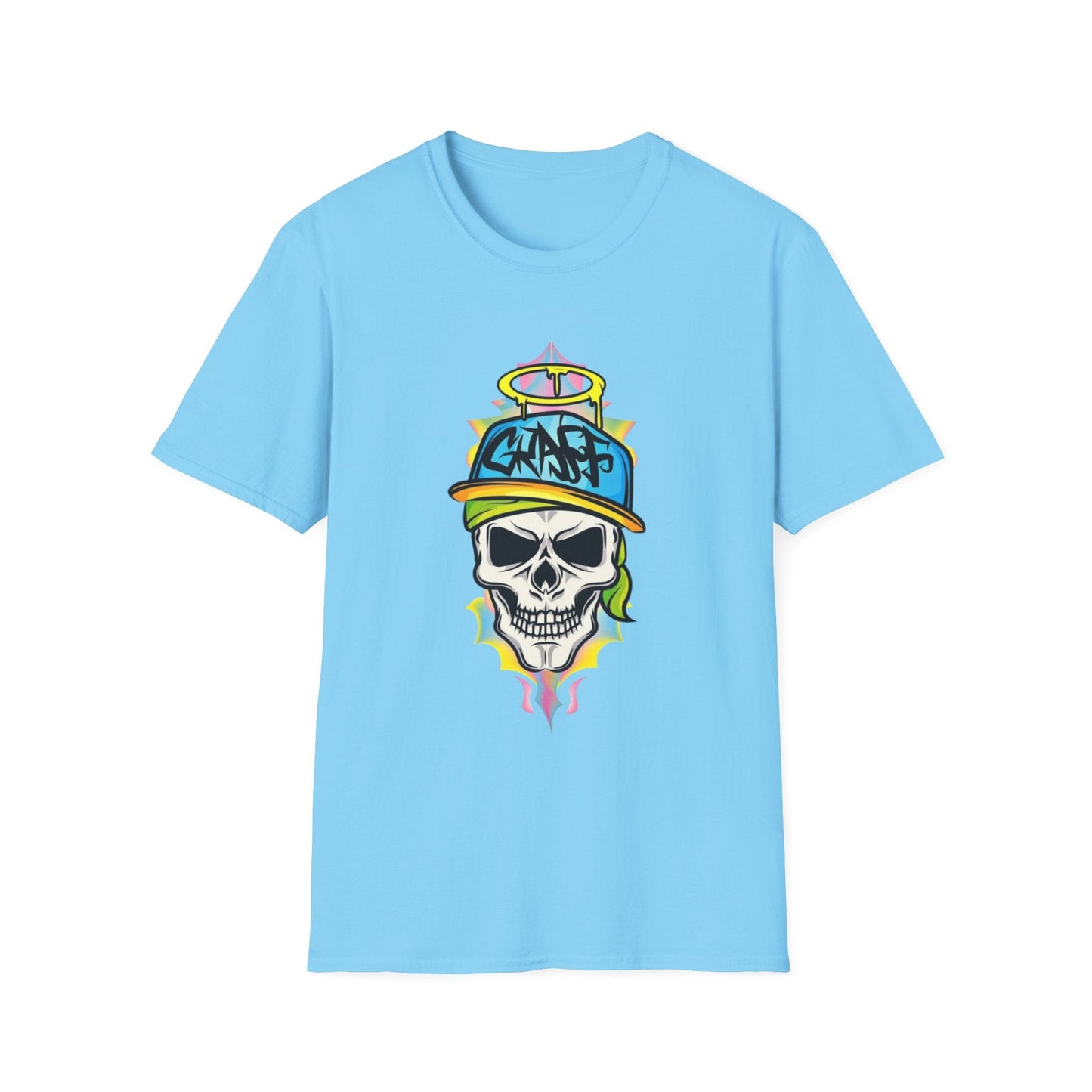 Unisex Skull Graphic Tee Shirt With Skeleton Design Softstyle 64000 100 Percent Ring Spun Cotton
