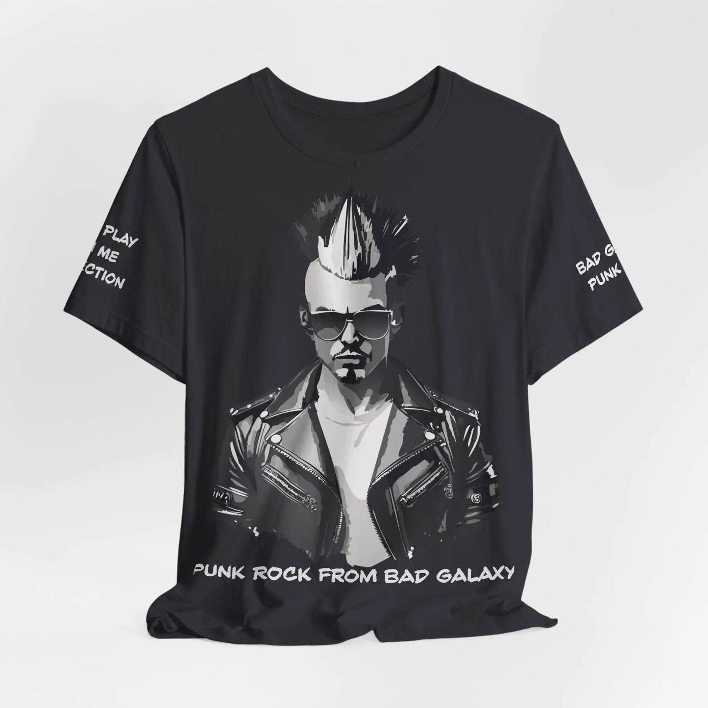 Punk Rock Tee Shirt Made To Order From Bad Galaxy Eco Friendly Inks Cotton Tee Made In USA