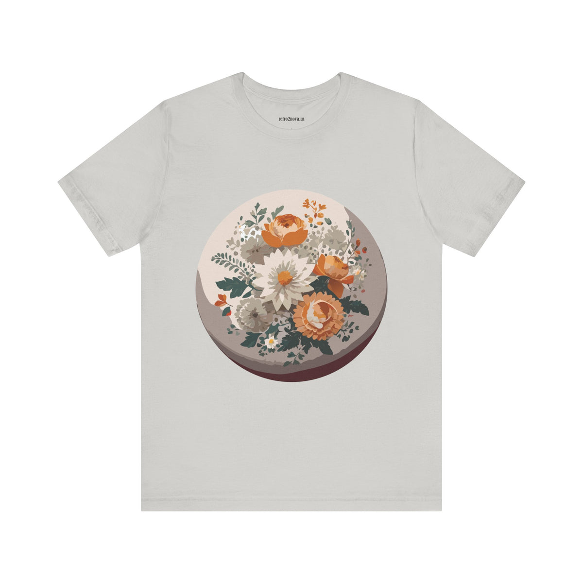 Floral Graphic Unisex Cotton Bella+Canvas Tee with Flowers Design ab105