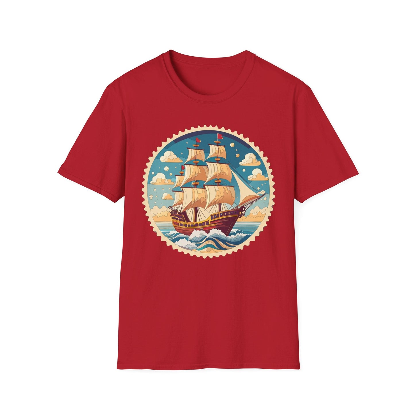 Frigate Ship T Shirt Unisex Short Sleeve 100 Percent Ring Spun Cotton Soft Tee Gildan 64000
