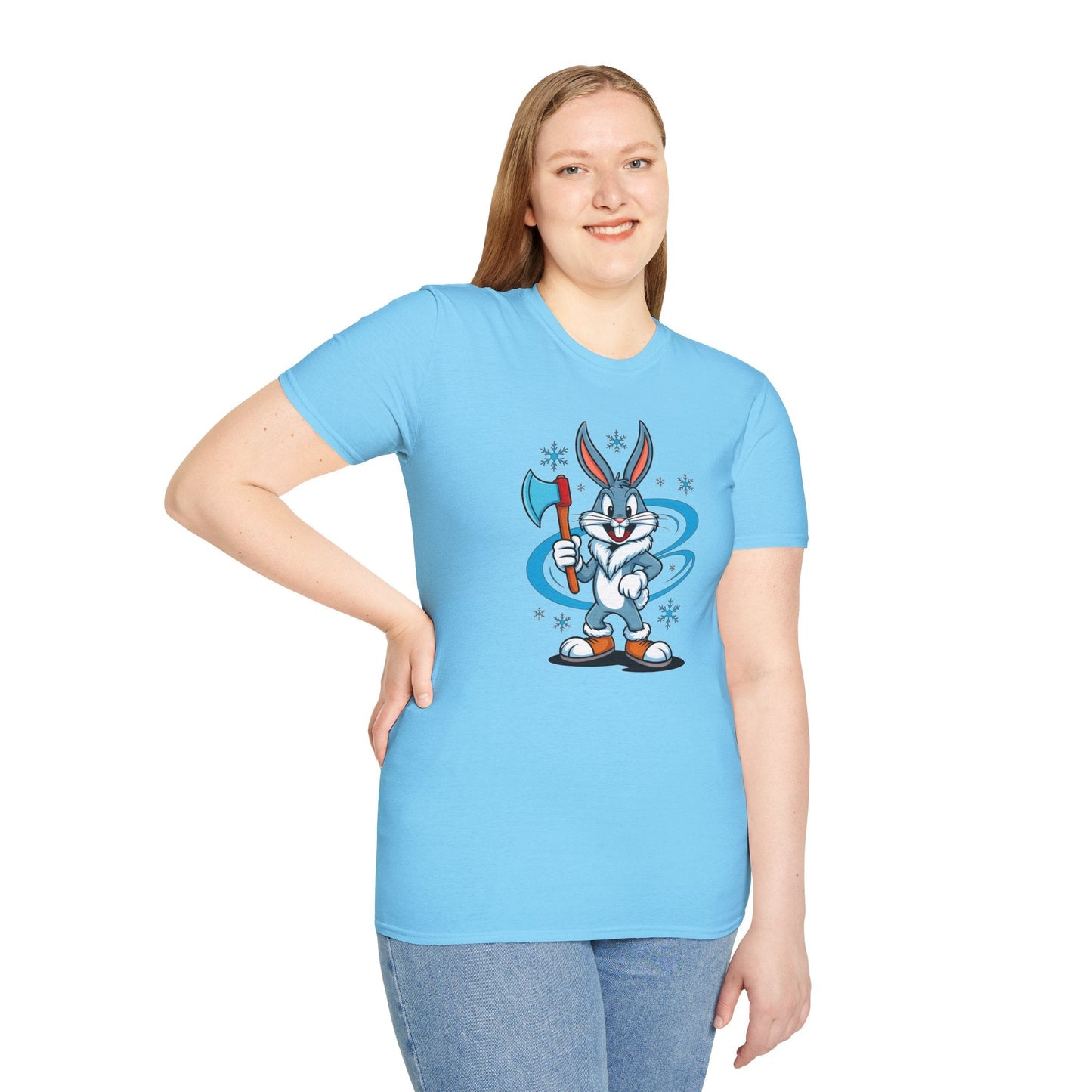 Bugs Bunny T Shirt Cartoon Print Unisex Softstyle Tee Gildan 64000 100 Percent Cotton