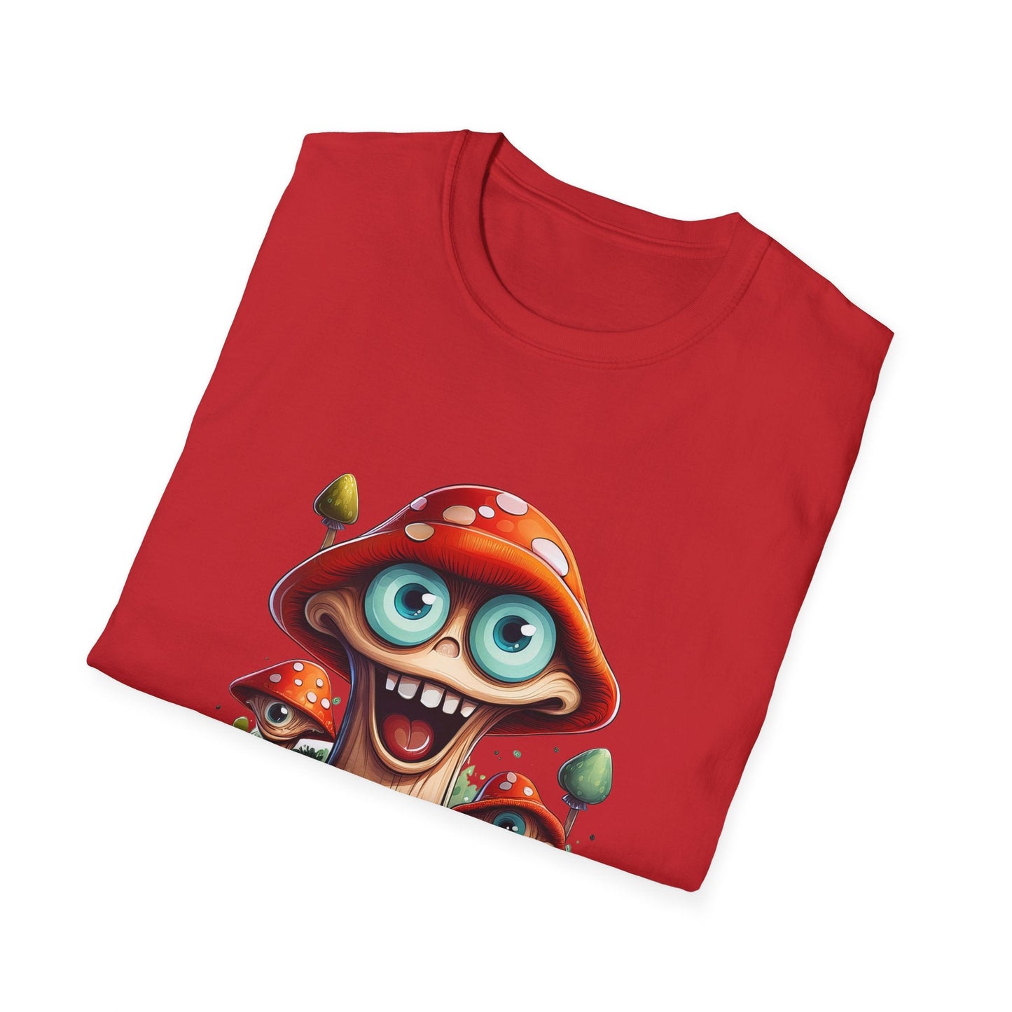 Funny Mashroom Graphic Unisex Softstyle Cotton With Cartoon Illustration Design 18