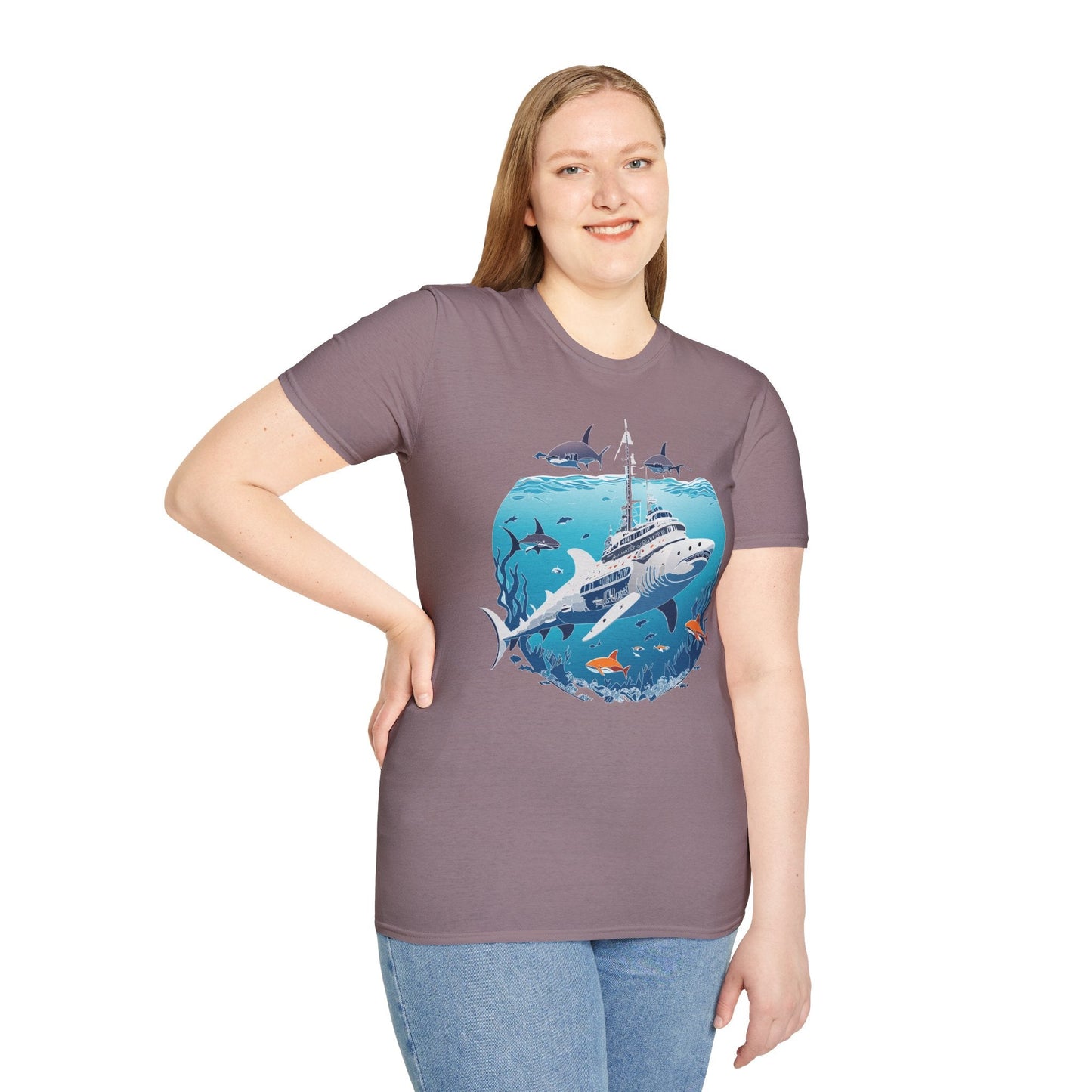 Ocean Tee Shirt Unisex Softstyle 64000 Ring Spun Cotton Art Design Tee For Everyday Comfort