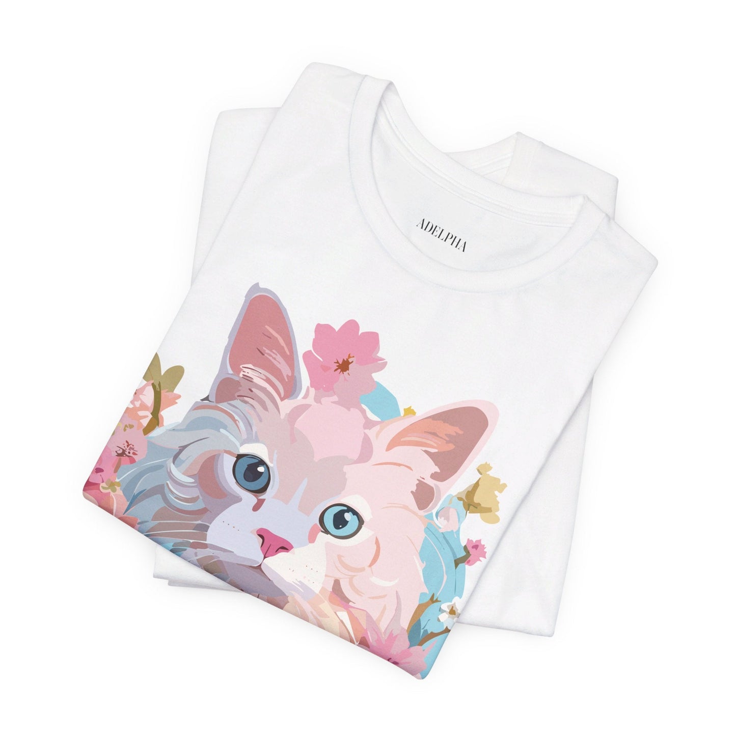 Cat Graphic T Shirt Unisex Short Sleeve Vintage Adelpha Art Tee