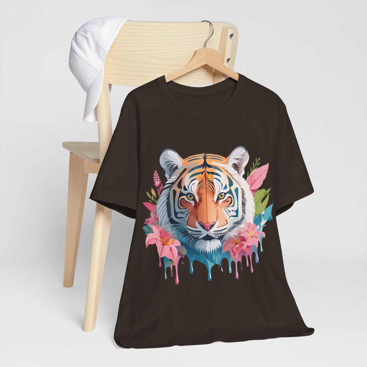 Tiger Graphic Unisex Cotton Bella+Canvas Tee with Art Animal Design e68
