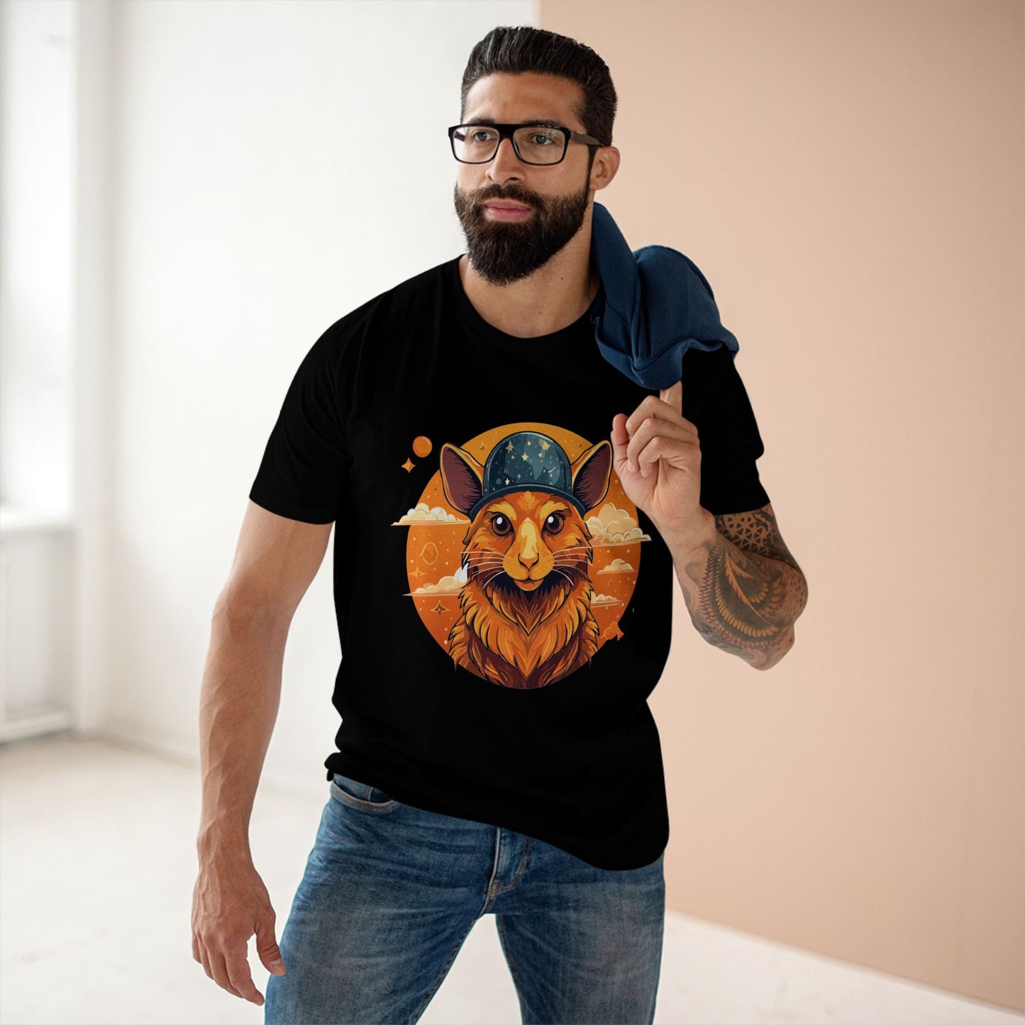 Rabbit Shirt Unisex Premium Cotton Tee With Original Art Design From Retro2Nova Art Collection Soft Breathable Comfort