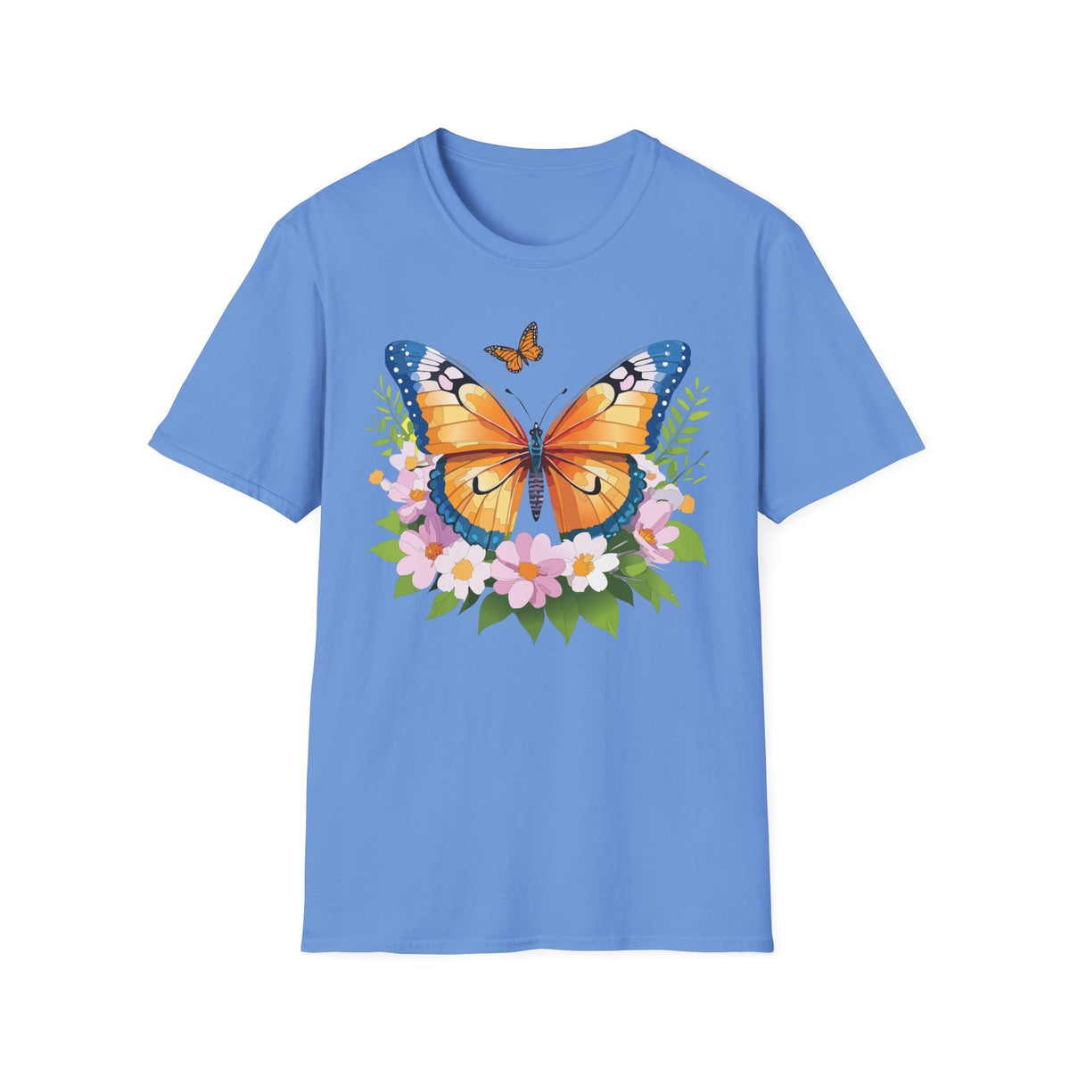 Monarch Butterfly Floral Butterfly Graphic Design Unisex 100 Cotton Gildan T-Shirt