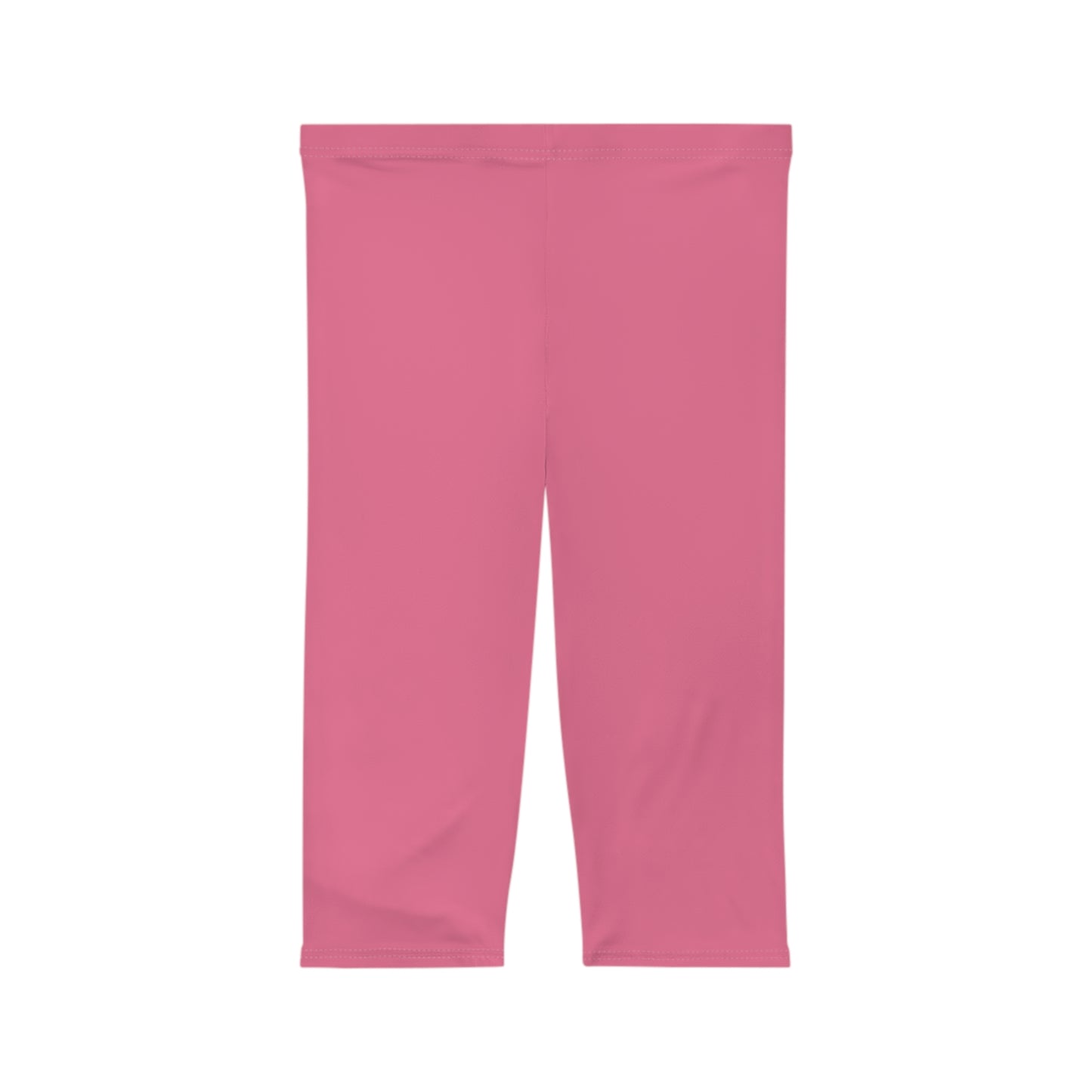 Petal Rouge Rose Color Women's Brushed Suede Poly Span Casual Capri Leggings XS-2XL