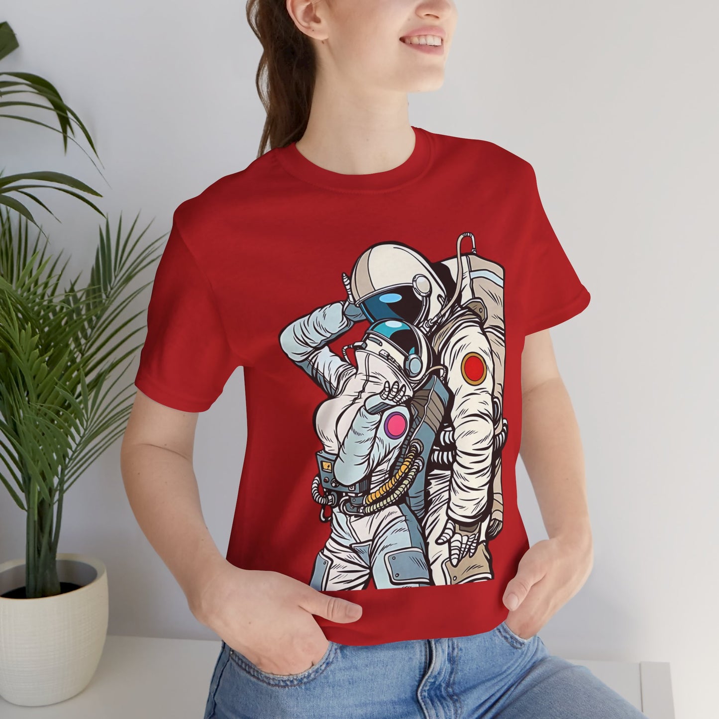 Unisex Astronaut T-shirt, Space Lovers Tee, Cosmic Top, Astronaut Graphic Tee, Cosmos Graphic T-Shirt, Love Shirt Art T-Shirt