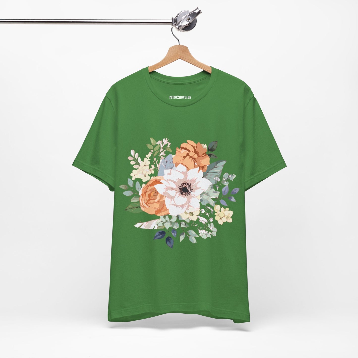 Unisex Floral Shirt Jersey Short Sleeve Tee Lightweight Breathable Flowers Collection Retro2Nova