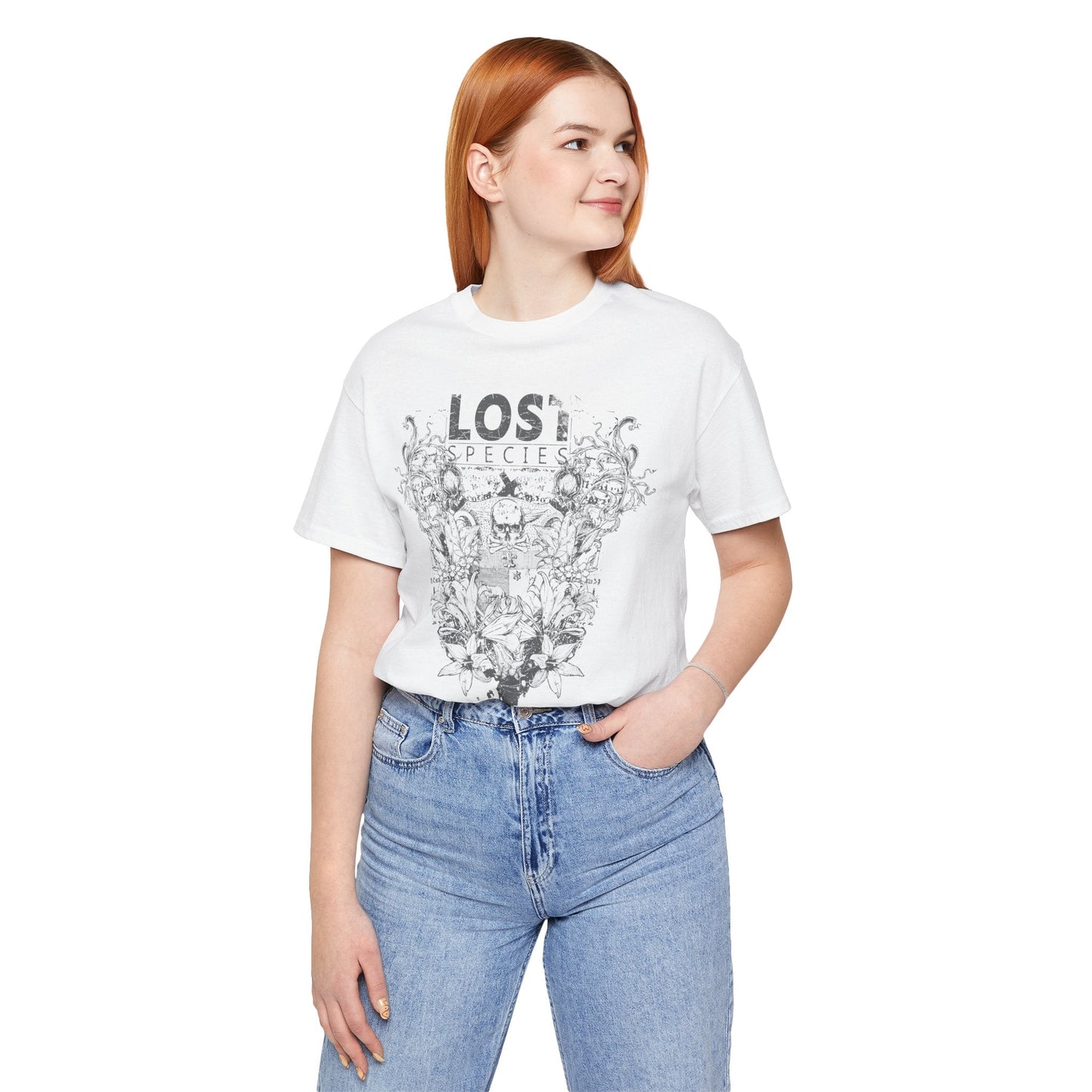 Lost Species Tee Floral Wildlife Illustration Rock Band T-Shirt A-7