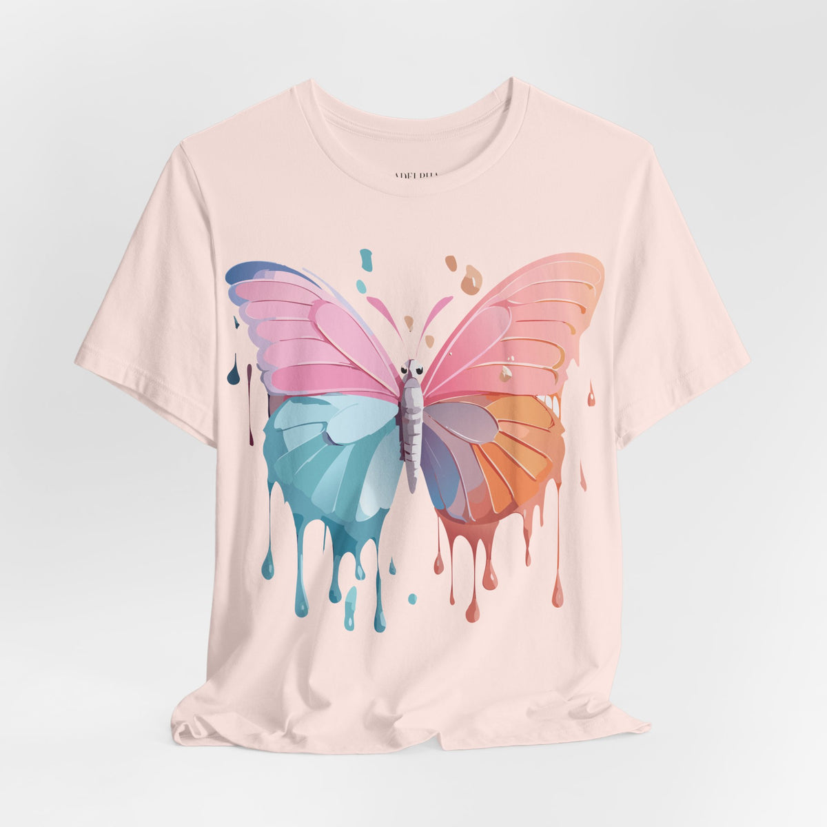 Butterfly Graphic Unisex Cotton Bella+Canvas Tee with Floral Art Design m07