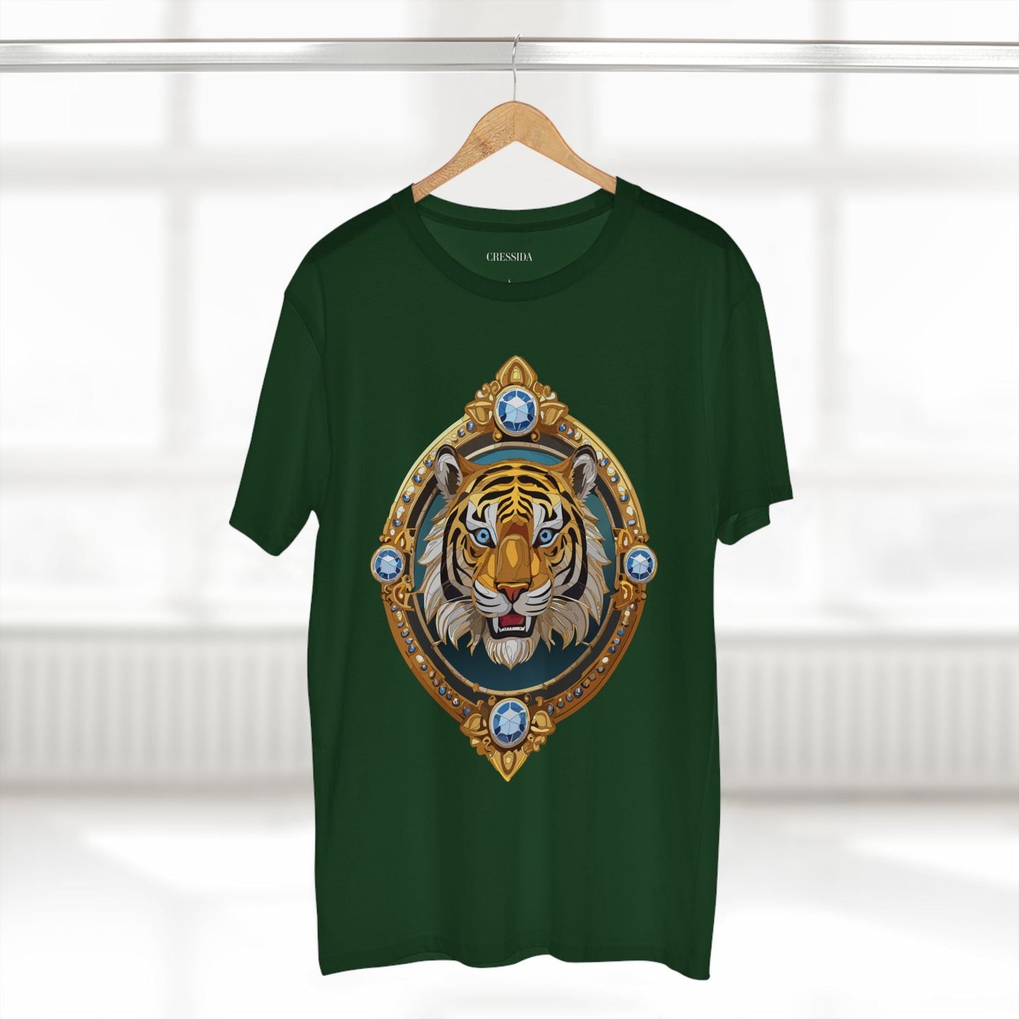 Tiger Graphic Unisex 100 Cotton Tee With Unique Animal Golden Medallion Art Design 6