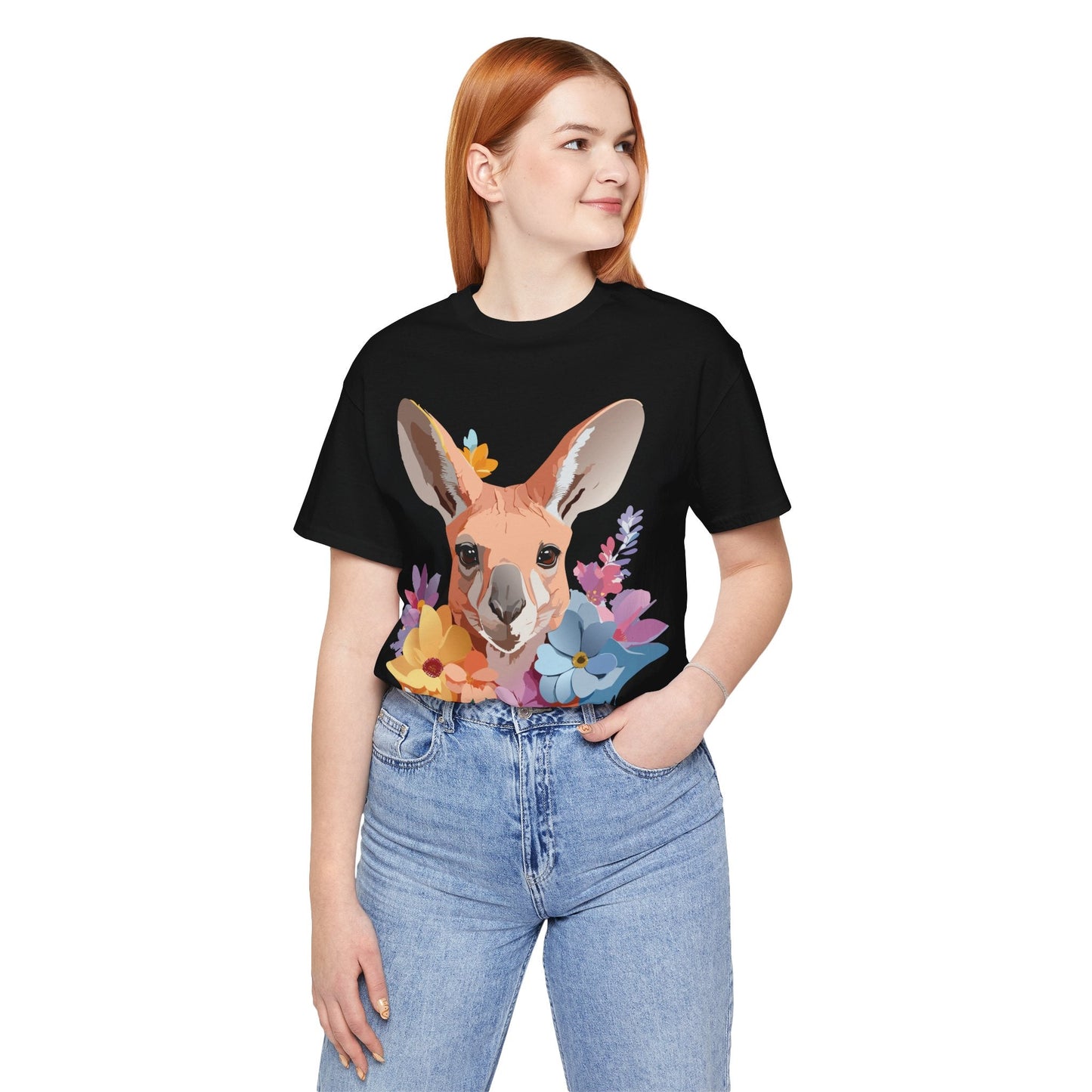 Adelpha Unisex Graphic Tee Kangaroo Art Design Short Sleeve Shirt Premium Vintage Inspired Comfort