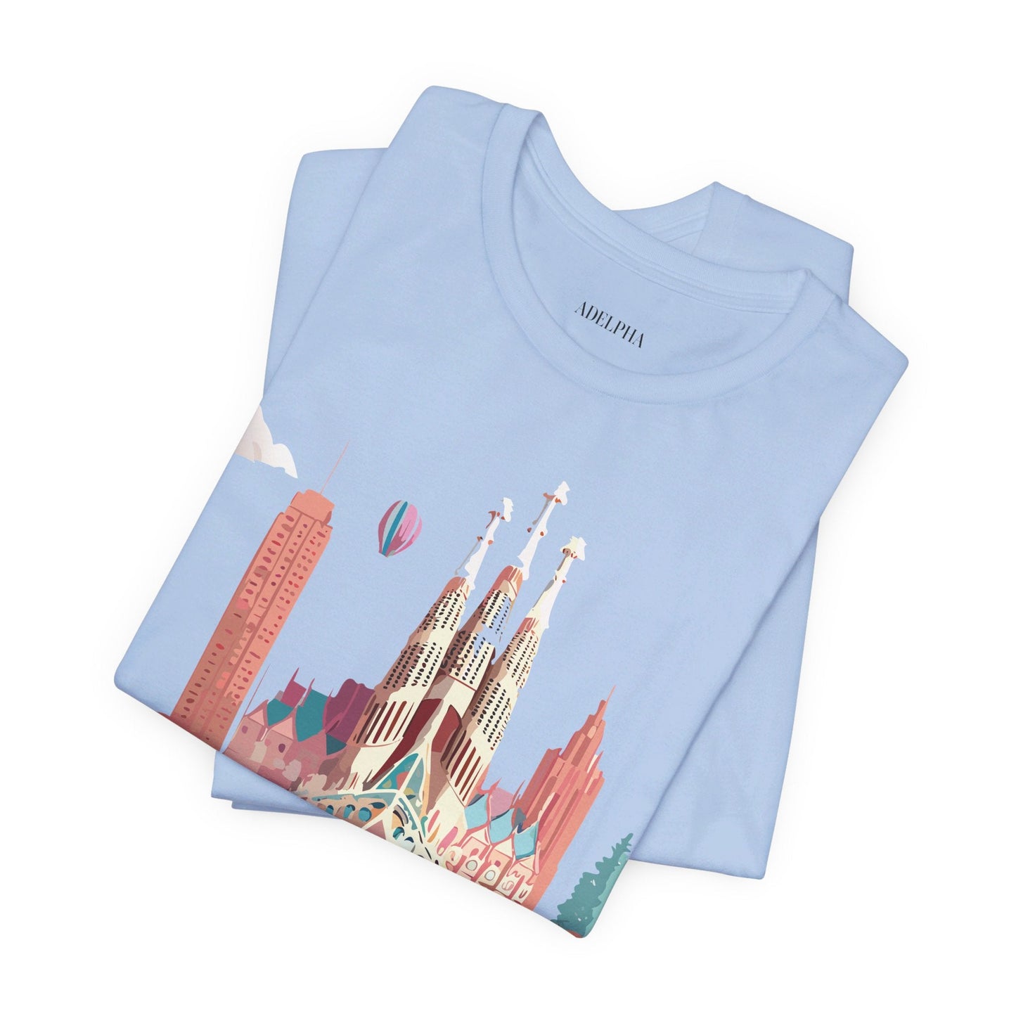 Adelpha Graphic Tee Barcelona Style Unisex Jersey Short Sleeve Vintage Inspired Shirt Casual Wear