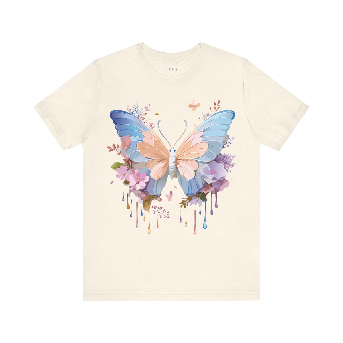 Butterfly Graphic Unisex Cotton Bella+Canvas Tee with Art Design n06