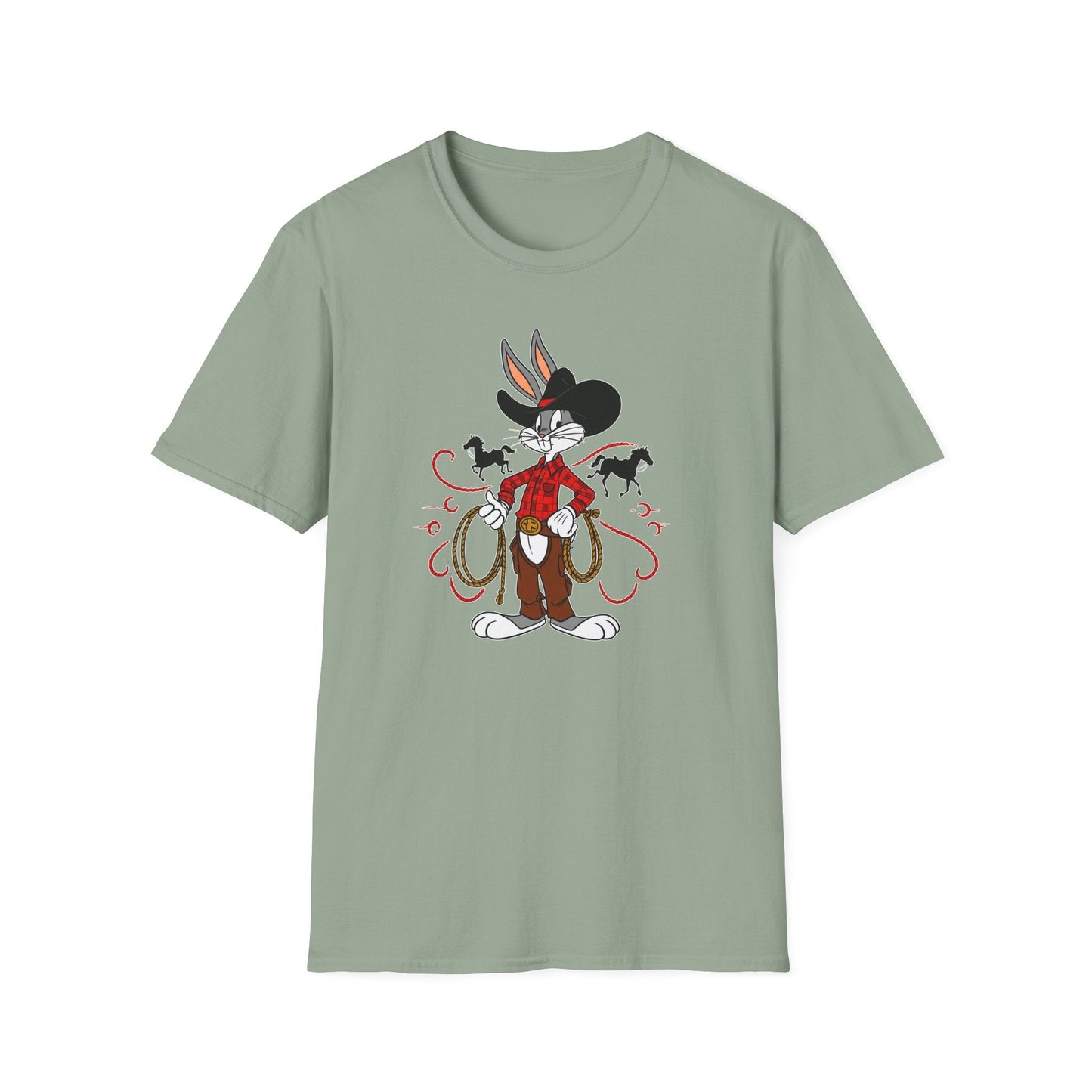 Cartoon Bunny Graphic Unisex Cotton Animal Animation Artwork Design Tee 4