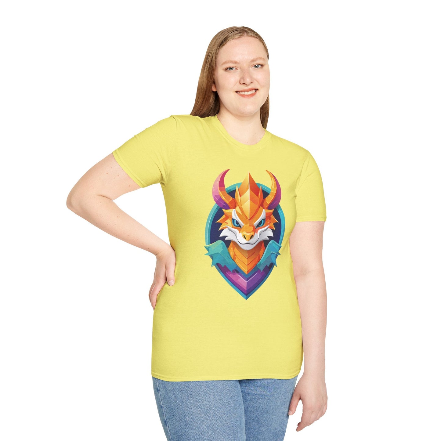 Dragon Graphic Unisex Cotton Softstyle Art Design Tee With Animals 4