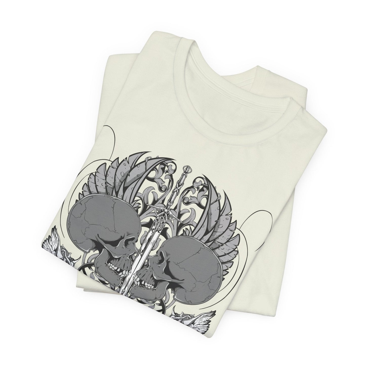 Honor Loyalty crest tee Gothic heraldry skulls wings emblem Art-48