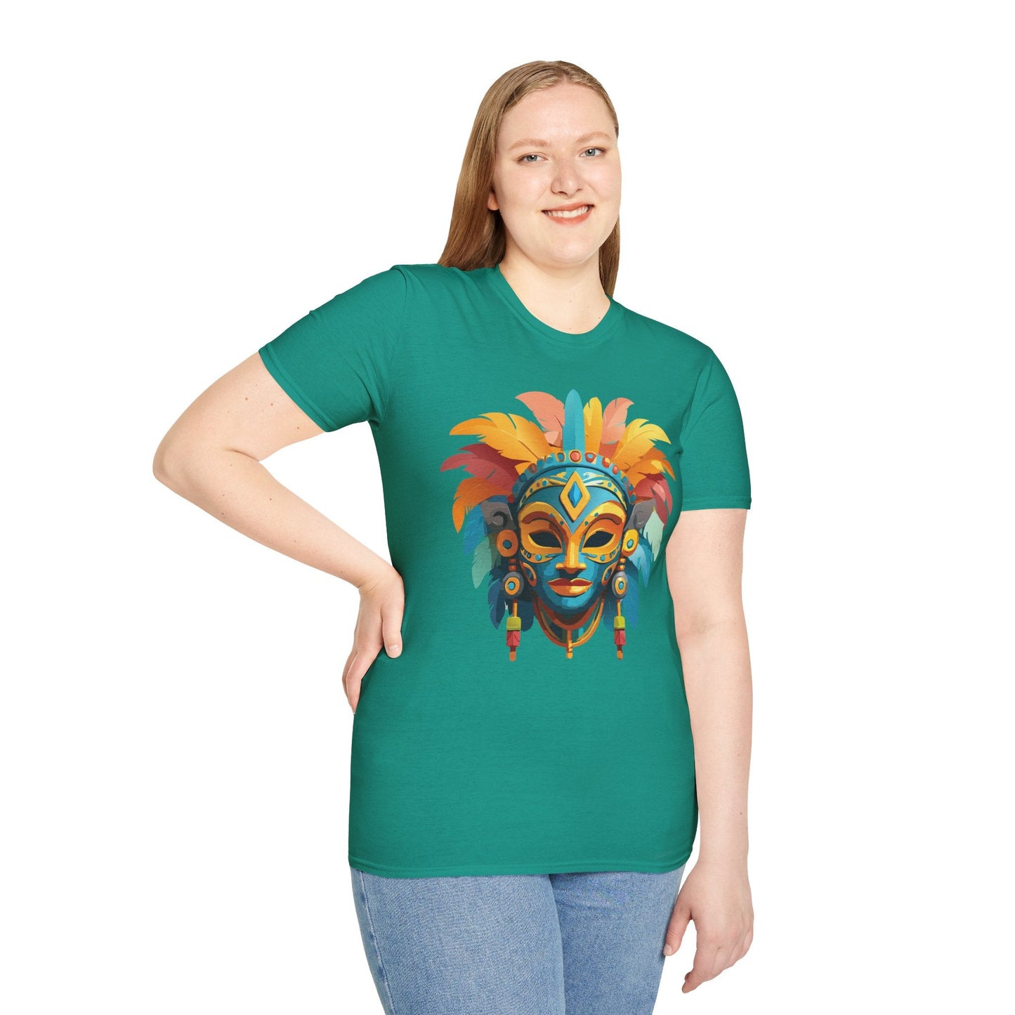 Mask Graphic Unisex Cotton Masquerade Design Artwork Tee 2