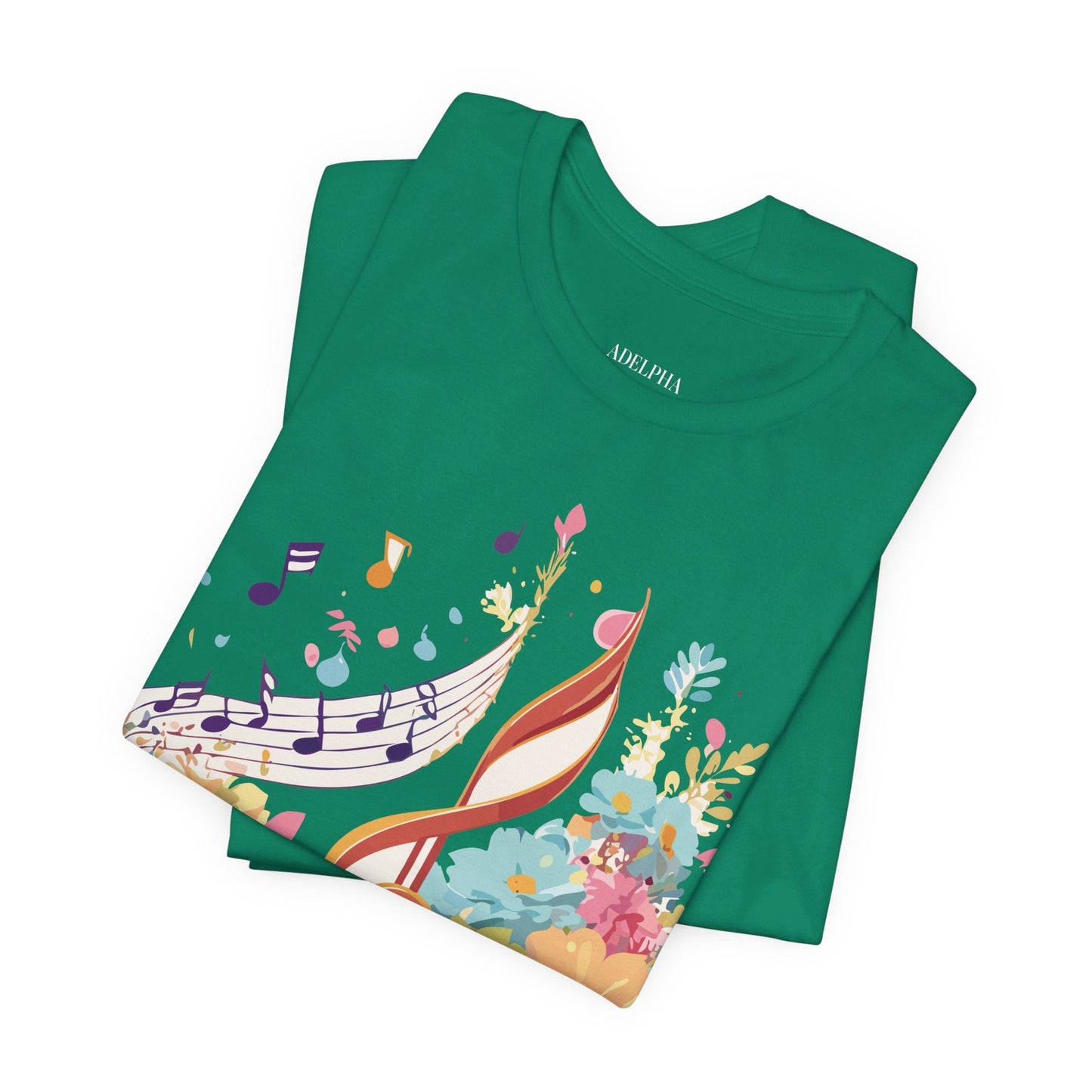 Music Graphic Unisex 100 Cotton Vintage Art with Musical Elements Tee 106