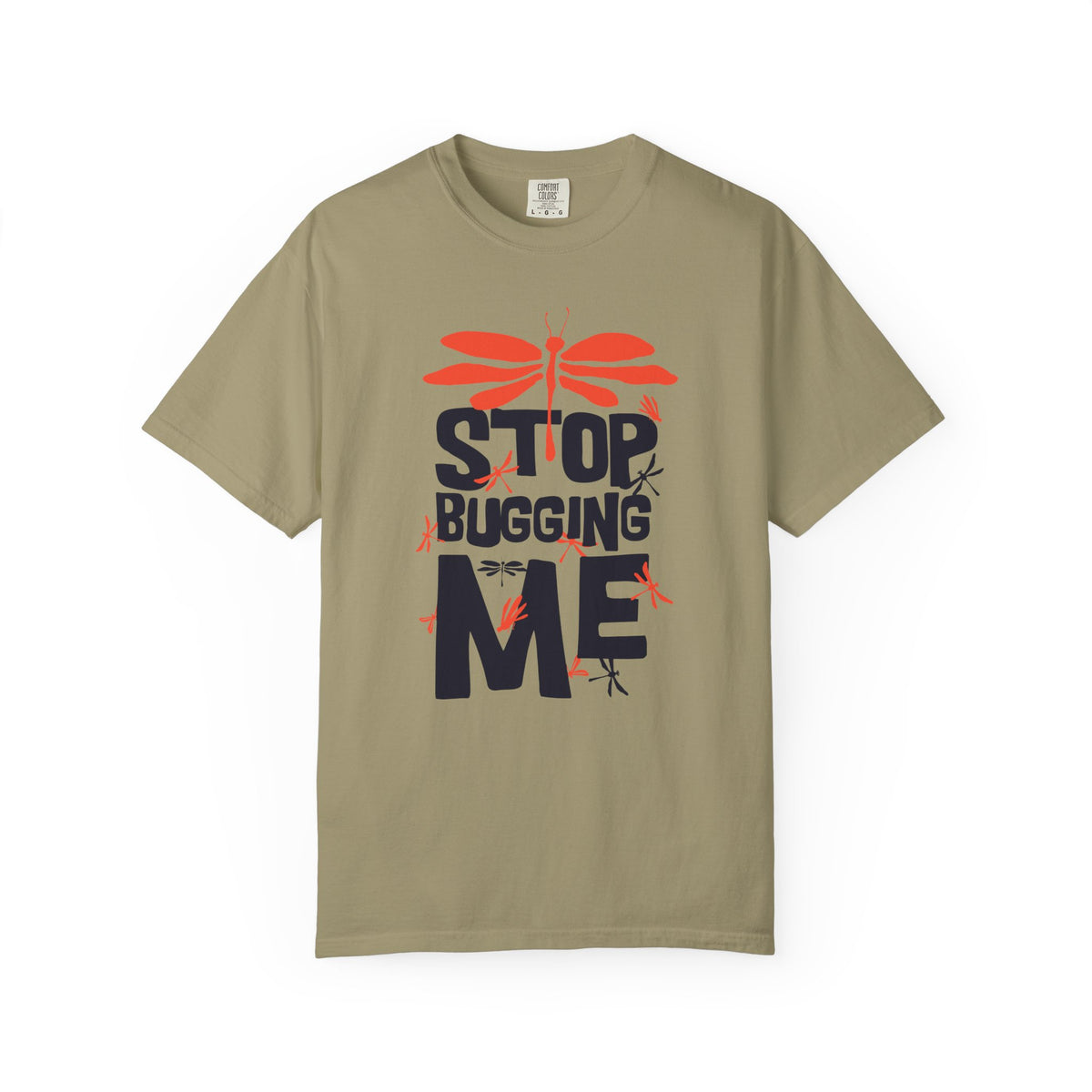 Stop Bugging Me Dragonfly Graphic Unisex Comfort Colors Garment-Dyed Heavyweight 100 Cotton Art Design T-Shirt w5