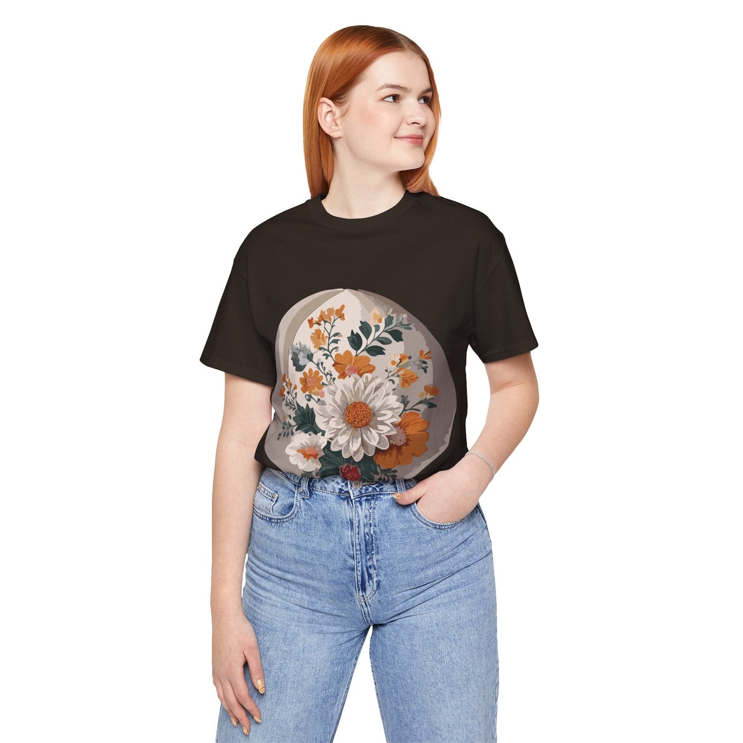Retro2Nova Floral Shirt Unisex Jersey Short Sleeve Tee From Flowers Collection Free Shipping