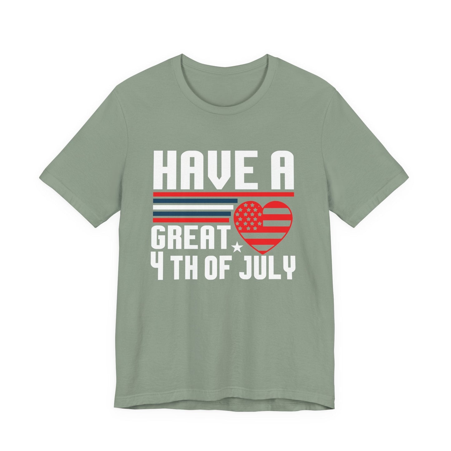 4th of July American Flag Graphic Unisex Cotton T-Shirt 020