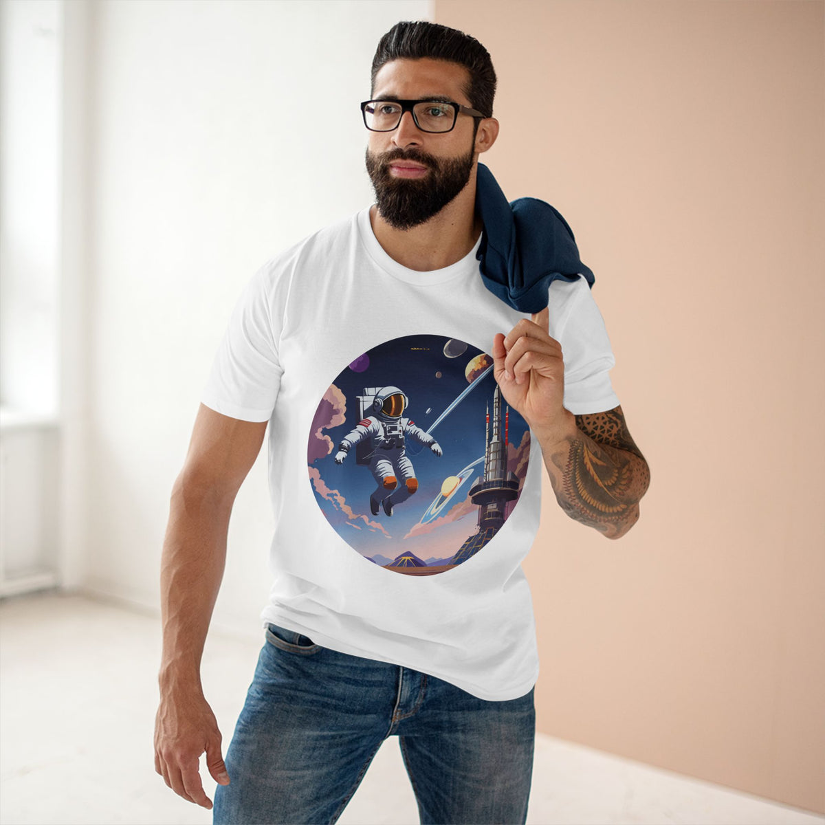 Cosmos Astronaut Graphic Tee Staple Unisex 100 Cotton Tee Shirt - CS-30